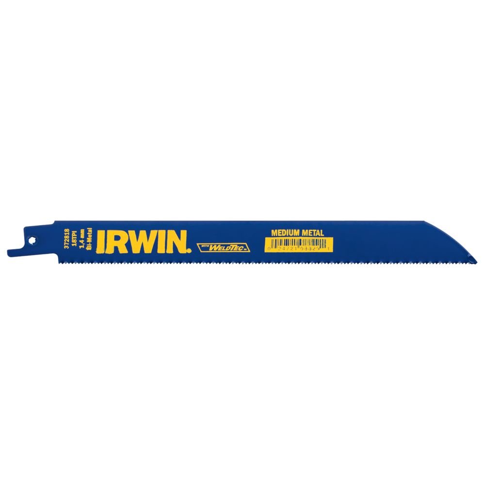 IRWIN Tools 8-Inch Metal Cutting Reciprocating Saw Blade with 18 TPI (372818) - Perfect for Demolition, Metal Pipe Cutting, and DIY Home Improvement Projects