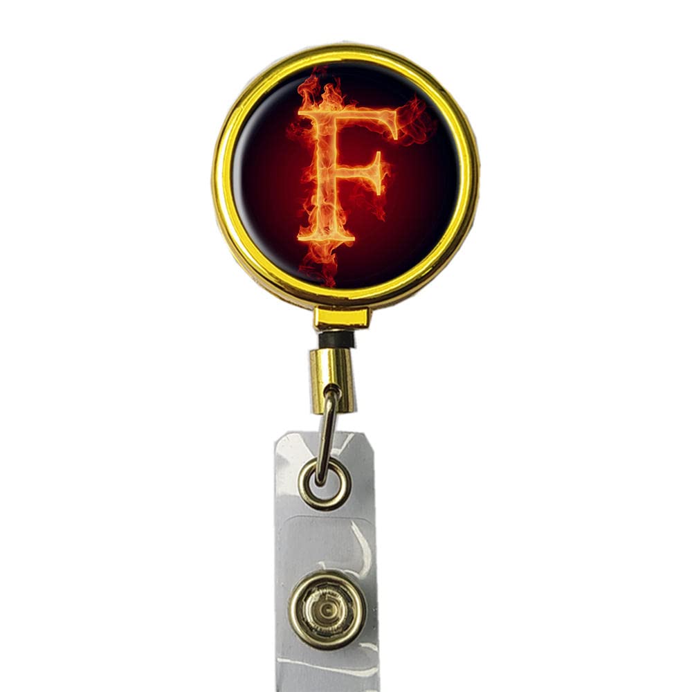 Personalized Gold ID Badge Holder with Lanyard & Clip - for Office & Events
