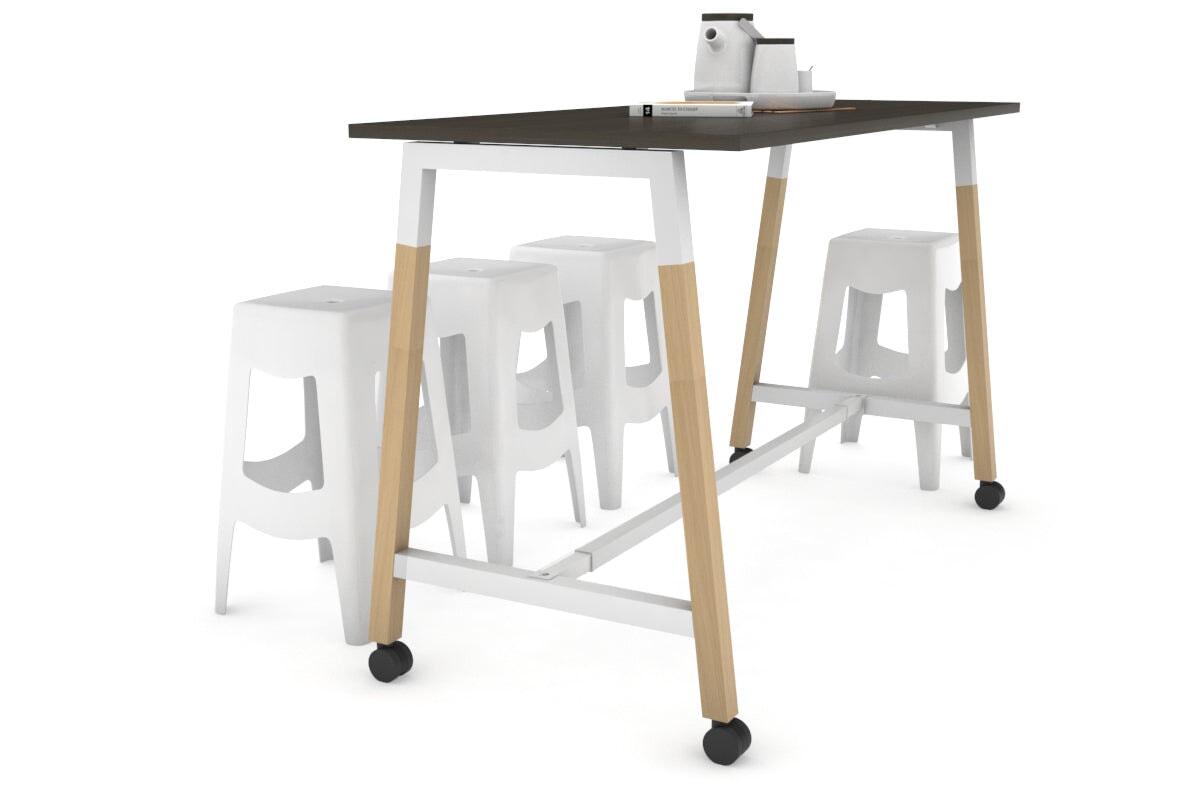 Quadro A Legs Counter Table with Wood Legs and Cross Beam - 925H [1600L x 700W] - Perfect for Restaurant, Bar, and Commercial Kitchen Countertops