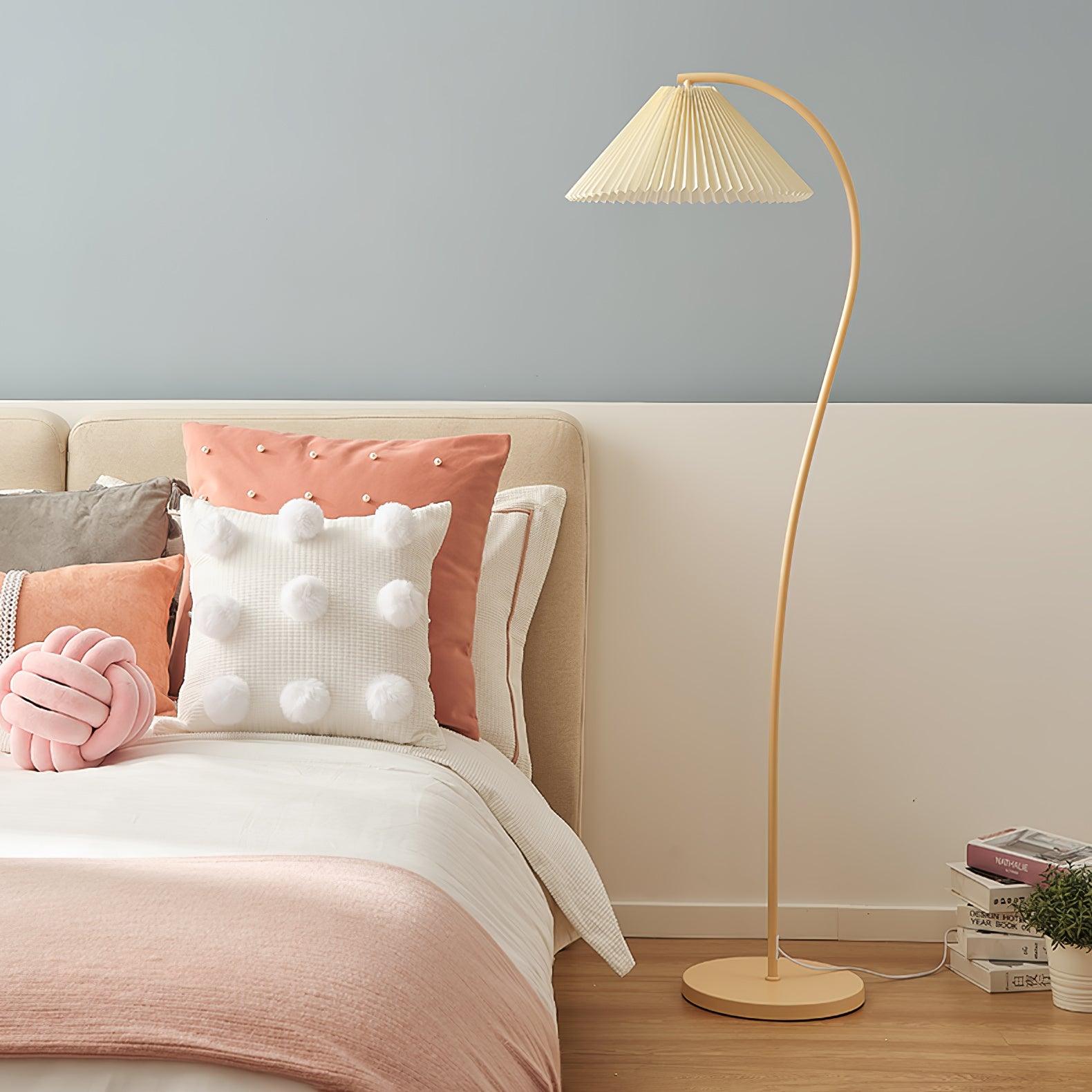 Crescini Pleated Floor Lamp - Modern LED Standing Light for Living Room, Bedroom & Office - Adjustable Brightness & Stylish Home Decor