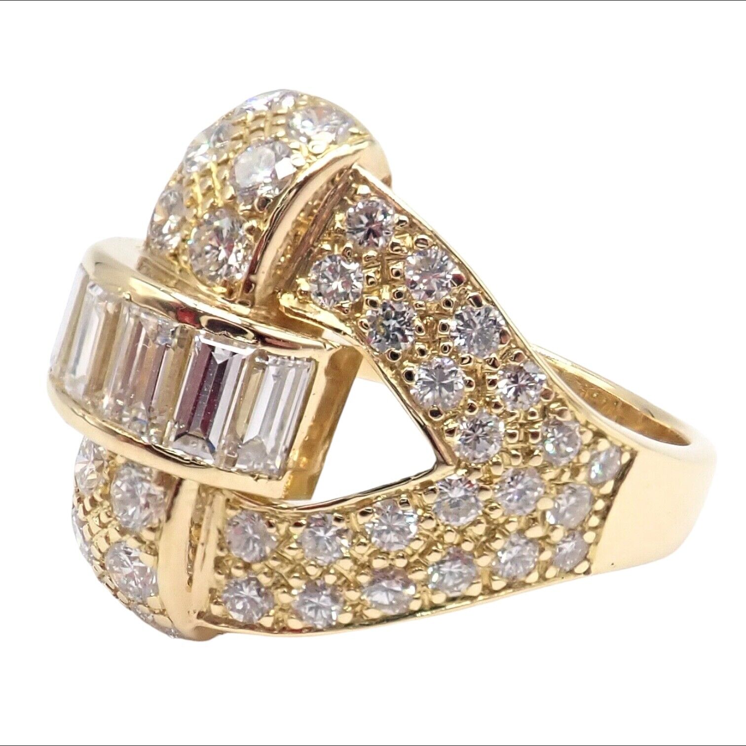 Authentic Piaget 18K Yellow Gold 3 Carat Diamond Cocktail Ring for Women | Luxury Vintage Jewelry | Perfect for Parties, Weddings & Special Occasions