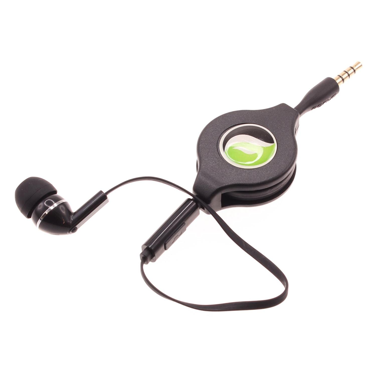 Retractable Mono Earphone with Mic - 3.5mm Hands-Free Headset for OnePlus Nord N20 5G & Compatible Smartphones | Perfect for Driving, Work Calls & Gaming