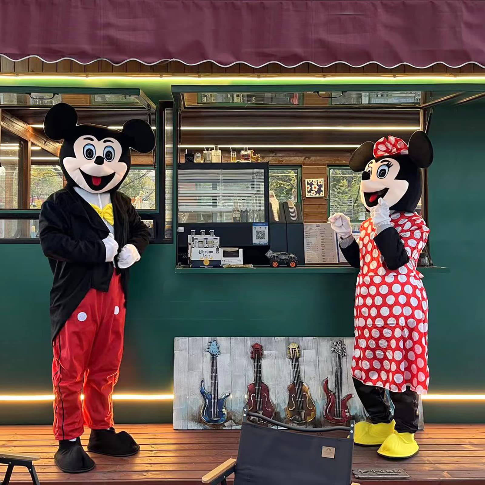 Authentic Mickey & Minnie Mouse Mascot Costume for Adults - Unisex Disney Character Outfit (Fits 5'7