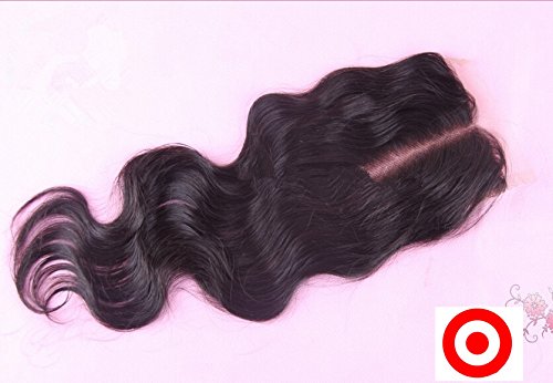 4Pcs/lot Virgin Peruvian Remy Human Hair Weave Bundles with 4x4 Closure - Mid-Part Body Wave 10/12/14 Inch Mixed Length Natural Black (Perfect for Protective Styles, Wig Making & Everyday Wear)