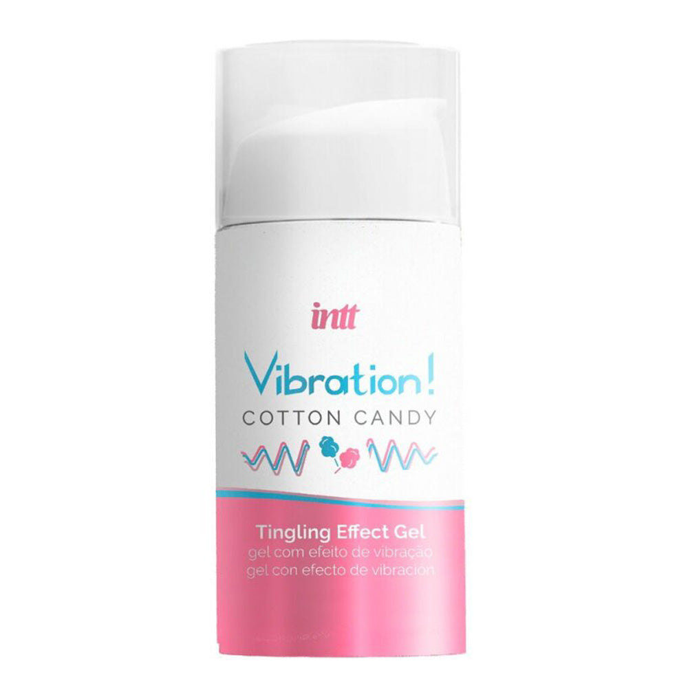 Intt Vibration Warming Gel - Cotton Candy Flavored Tingling Massage Gel for Couples & Personal Use - Enhances Intimacy & Relaxation