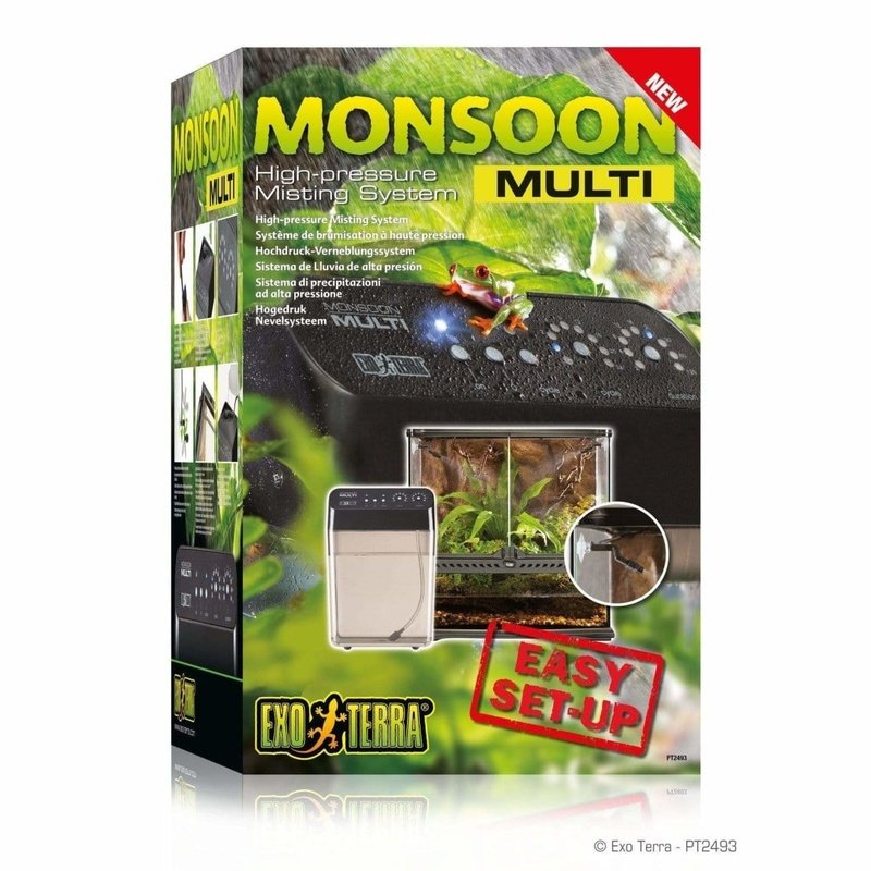 Exo Terra Monsoon MULTI II Reptile Misting System - Automatic Terrarium Humidifier for Frogs, Chameleons & Tropical Pets - Perfect for Vivariums & Reptile Enclosures