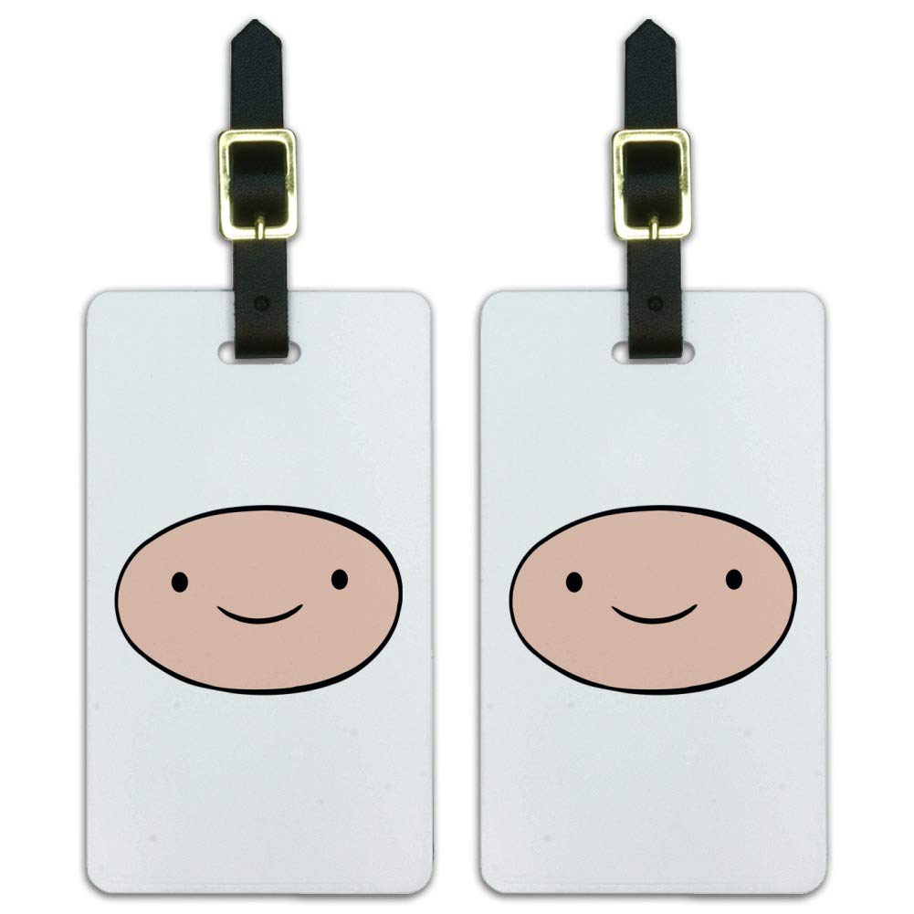 Adventure Time Finn Head Luggage ID Tags - 2-Pack Durable Suitcase Tags for Carry-On Bags, Perfect for Travel Identification and Lost Luggage Prevention