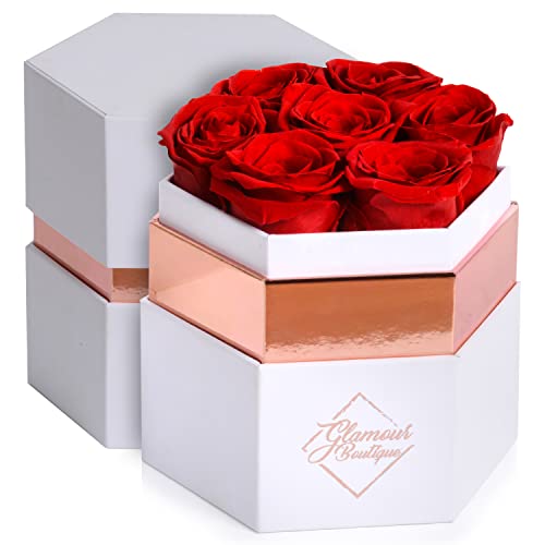 Red 7 Roses White Box