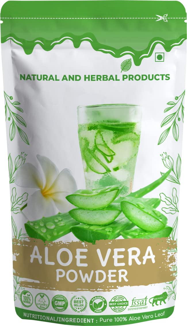 Organic Aloe Vera Powder for Face & Skin Whitening - Natural Treatment for Pimples, Hair Growth for Men & Women - Edible, Drinkable, Pure 100g - Perfect for DIY Skincare, Smoothies & Herbal Remedies