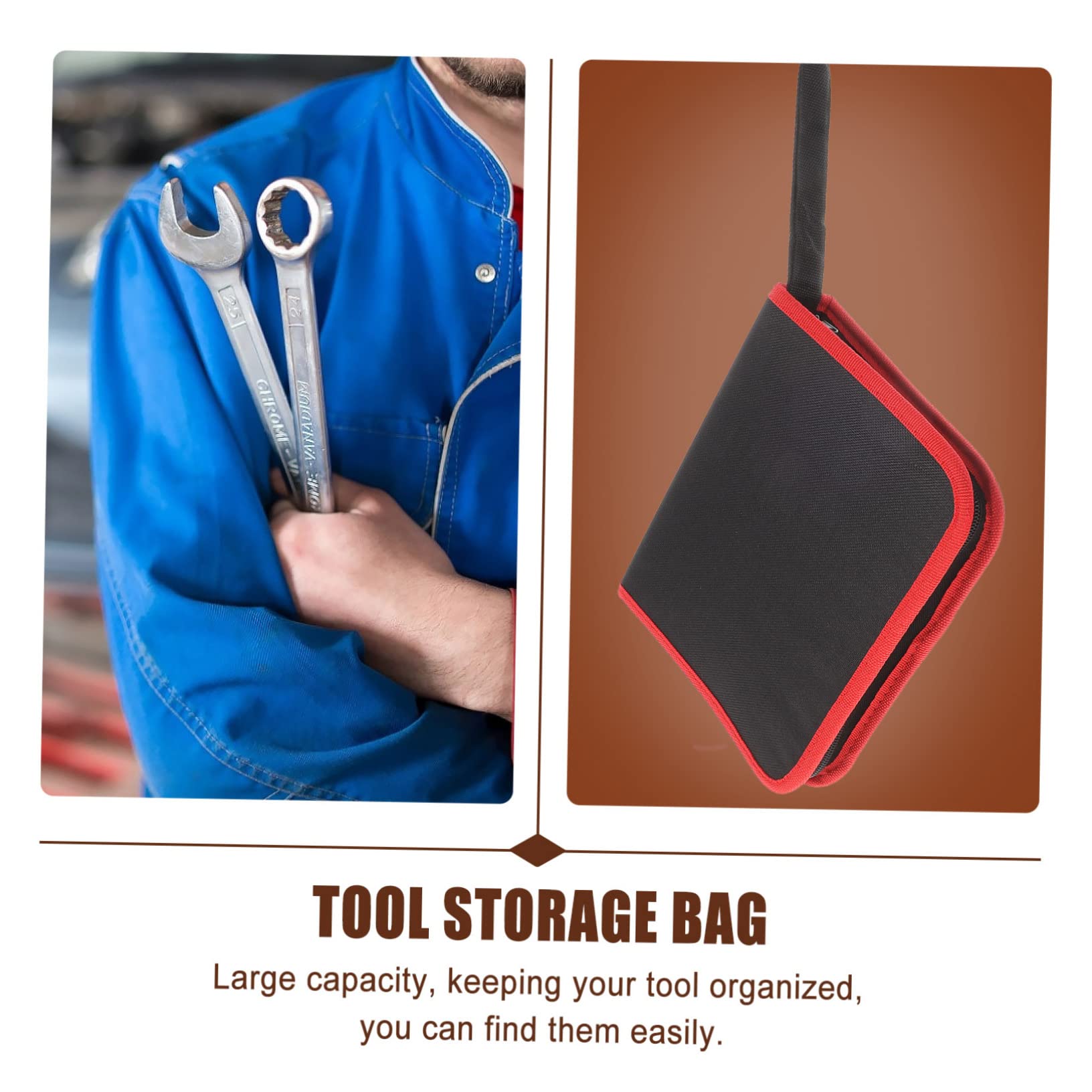 DOITOOL Heavy Duty Handheld Drill Bit Pouch - Oxford Cloth Tool Organizer with Zipper for Screws, Drill Bits & Small Tools - Perfect for Electricians, Carpenters & DIY Home Improvement Projects