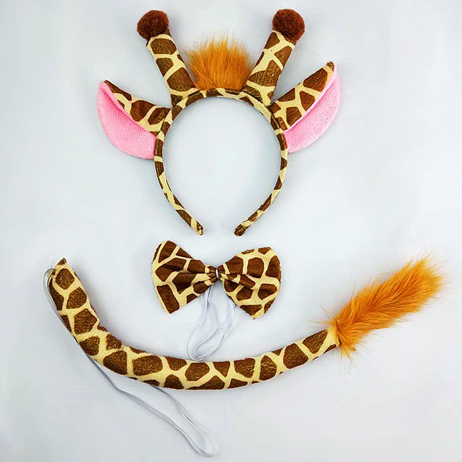 4 Sets Zoo Animal Headbands for Adults - Halloween Costume Ears & Tail Accessories Set - Perfect for Halloween Parties, Cosplay, and Themed Events