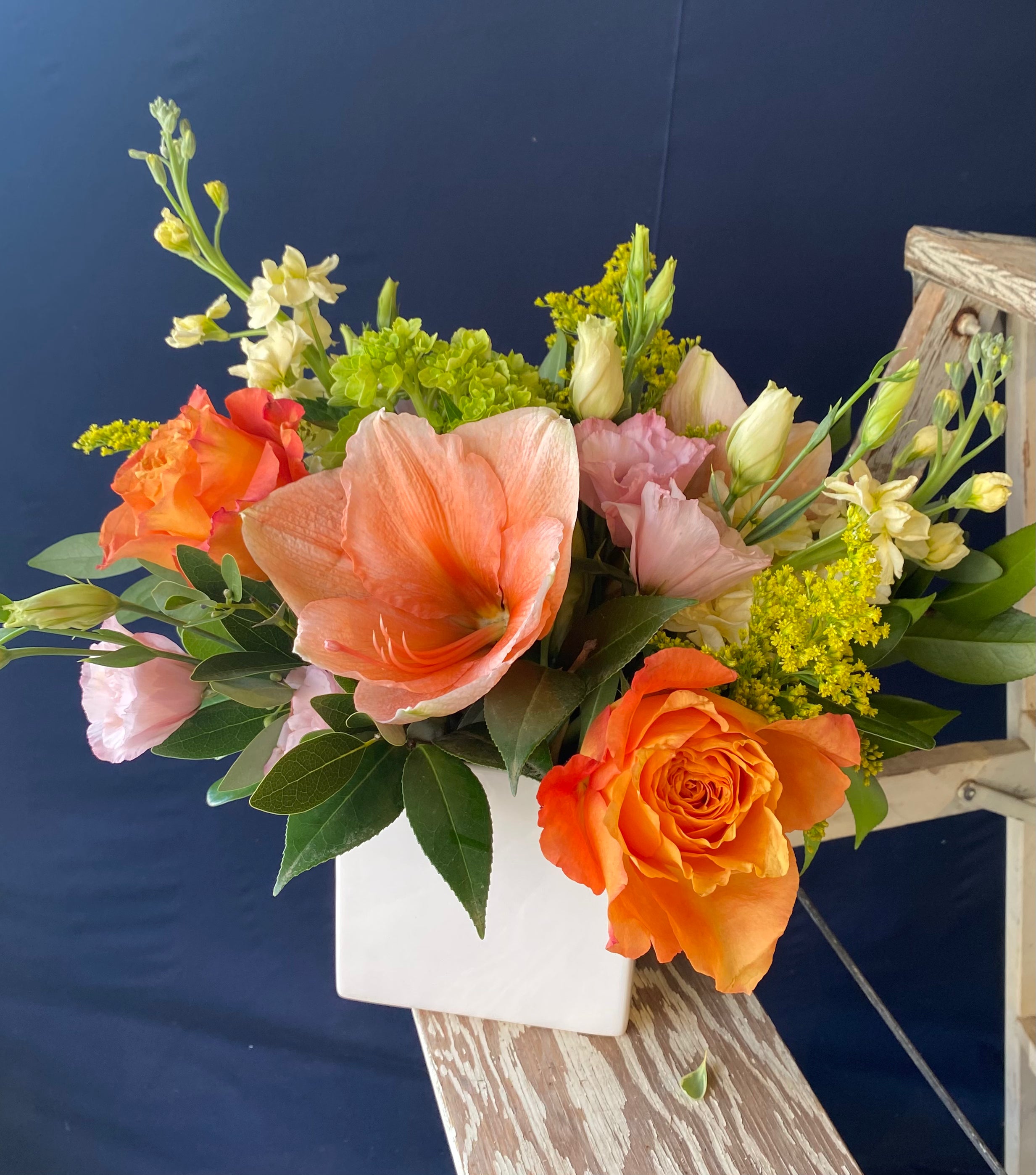 Vibrant Colorful Large Flower Vase Arrangement - Home & Office Decor - Perfect for Living Room, Wedding Centerpiece, Gift Idea - $150