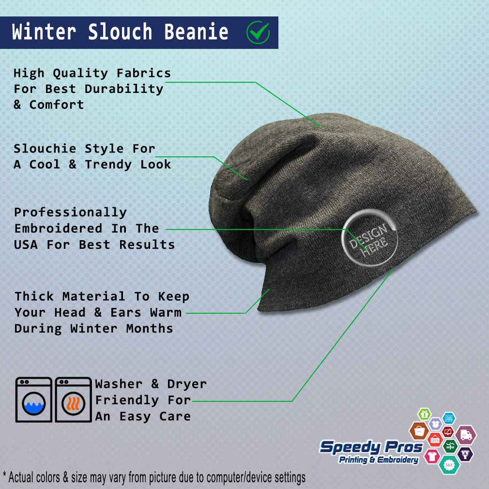 Men's & Women's Slouchy Beanie Winter Hat with Striped Bass Embroidery - Warm Skull Cap for Outdoor Activities, Skiing, and Casual Wear