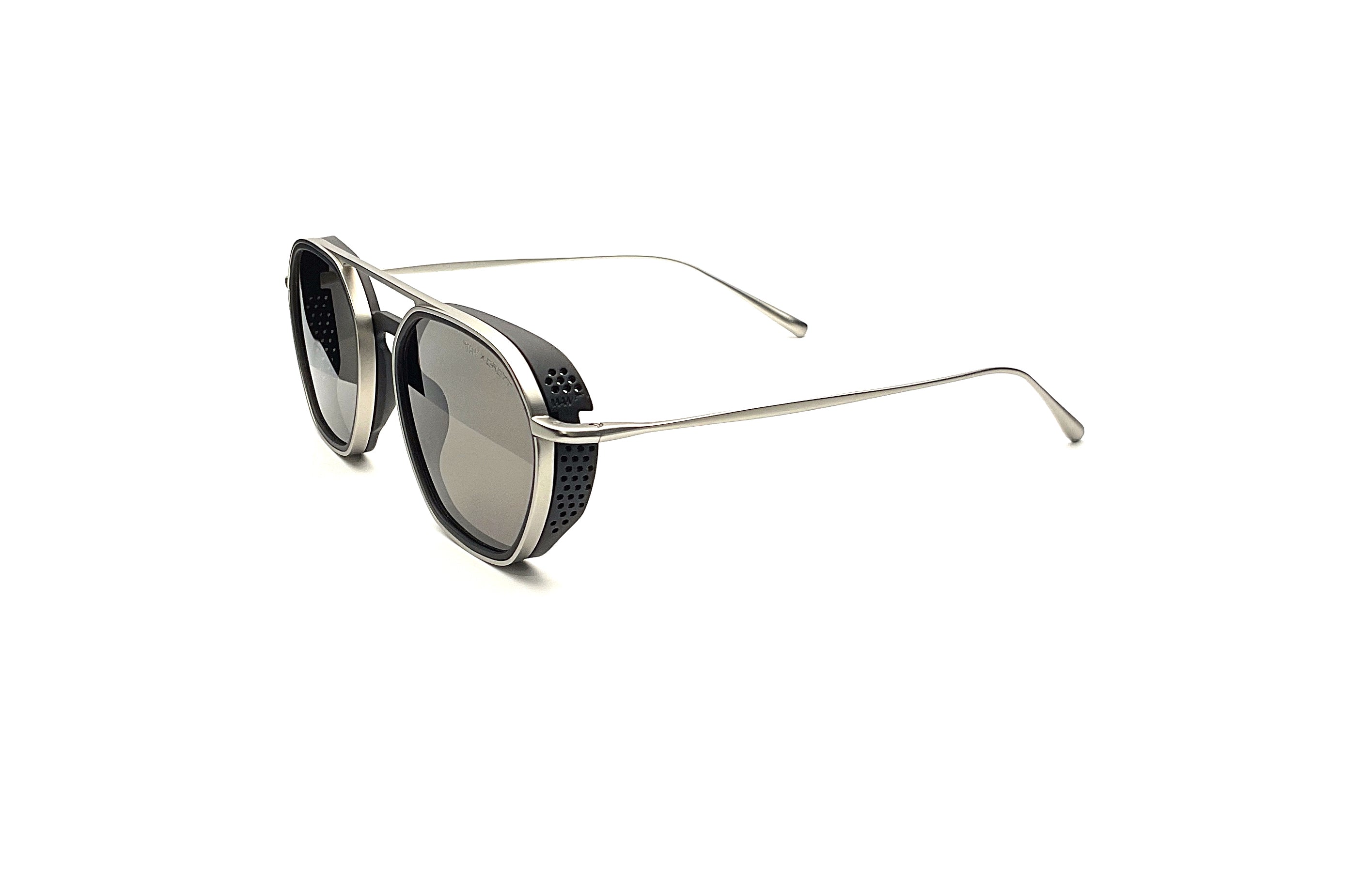 BRETT Eyewear Spitfire Sun Wheels & Waves Sunglasses - Silver/Black Frame for Men & Women - UV Protection Polarized Lenses for Outdoor Sports, Beach & Driving