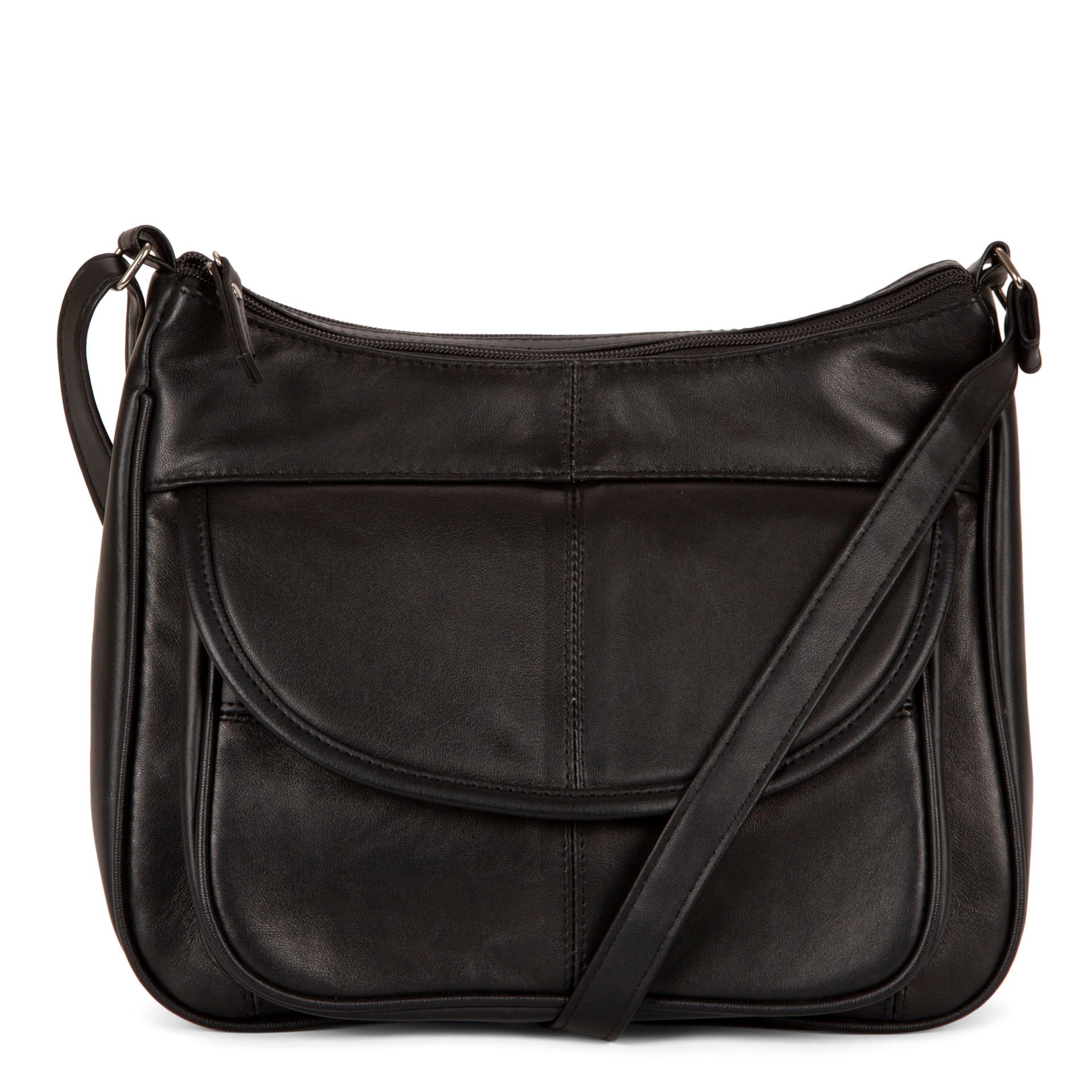 RFID Blocking Leather Crossbody Bag with Flap - Secure & Stylish for Travel, Shopping & Daily Use