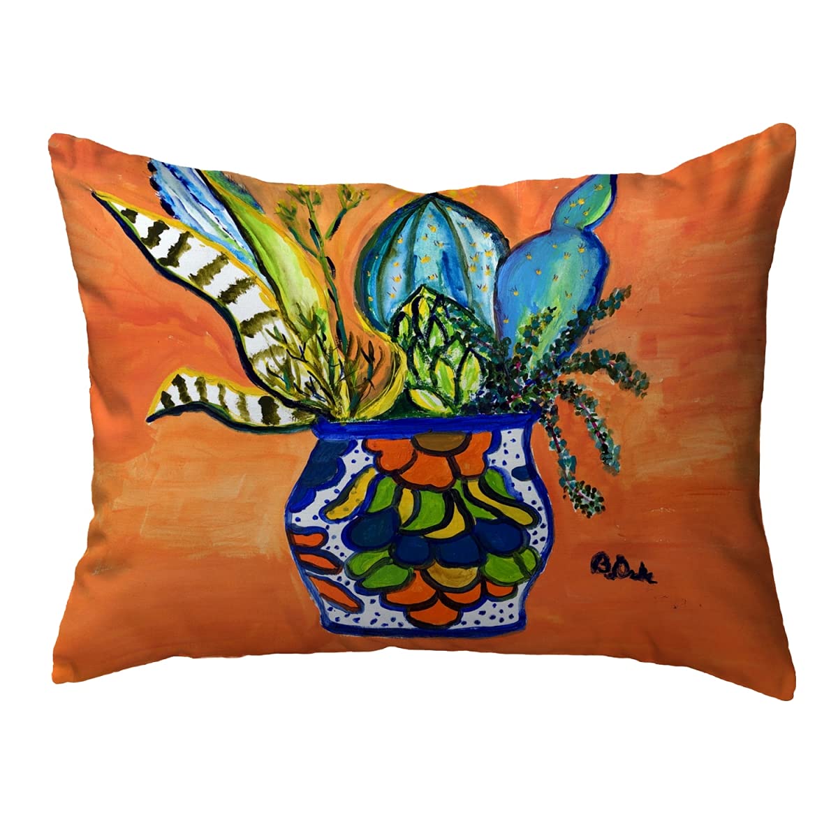 Betsy Drake KS1187 Decorative Throw Pillow 11x14 Inches - Multi-Color Cushion for Sofa, Bed, Living Room & Home Decor