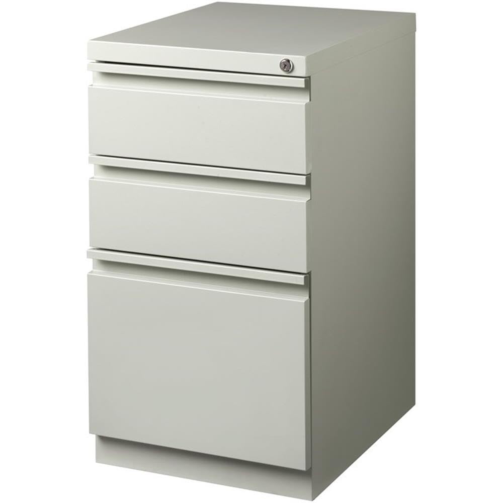 Home Square 2-Piece Metal File Cabinet Set with 3 Drawers - Light Gray Office Storage Solution for Documents, Files & Office Supplies