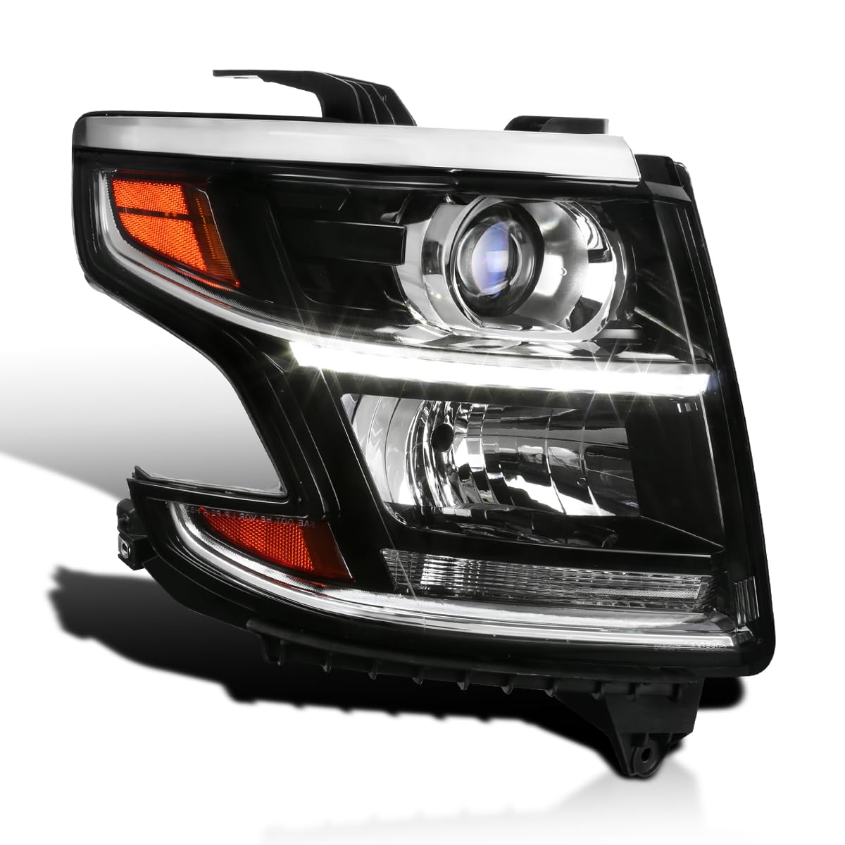 Spec-D Tuning Black LED Projector Headlights - Right Passenger Side Compatible with 2015-2020 Chevy Tahoe & Suburban (Pair Included) - Upgrade Your Night Driving Visibility for Safer Commutes