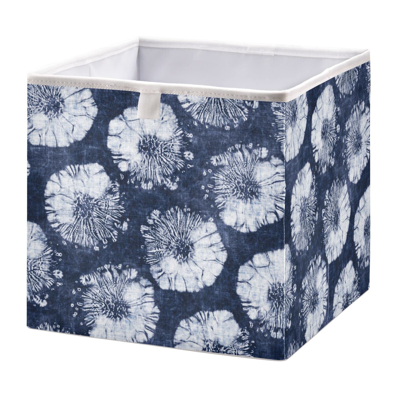 DOMIKING 11 Inch Foldable Fabric Storage Bins with Sturdy Handle - Linen Closet Organizer Baskets for Shelves, Bedroom & Home Organization - Perfect for Clothes, Toys, and Blanket Storage