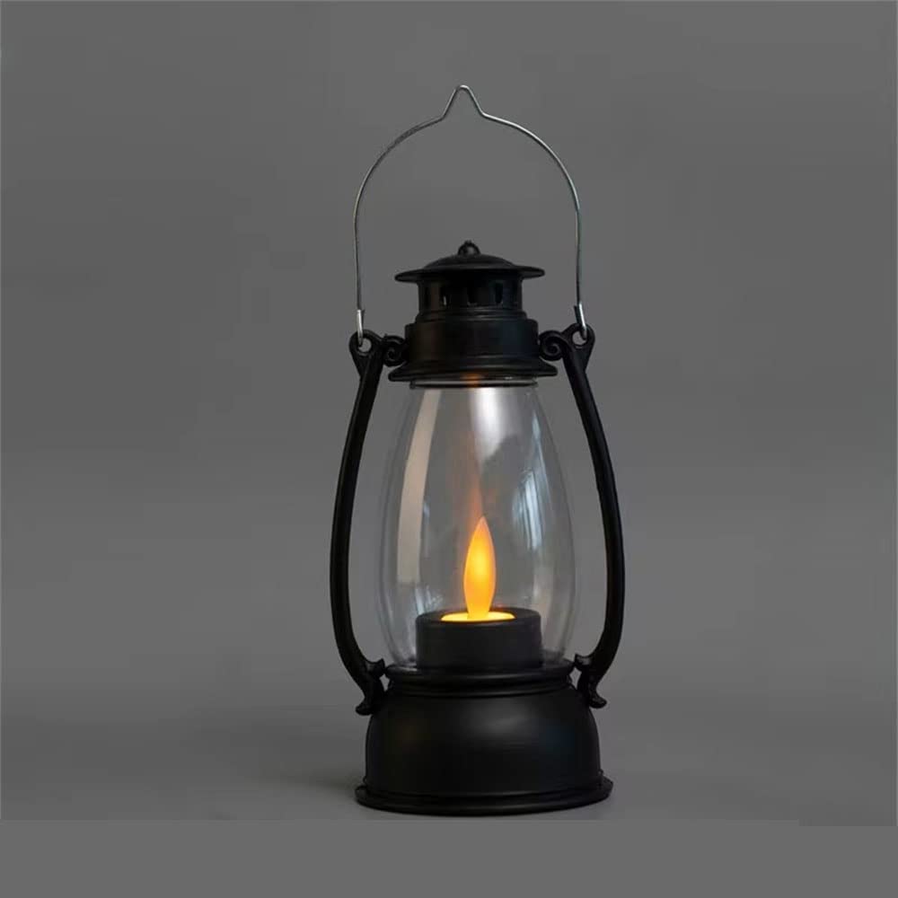 Vintage LED Kerosene Style Horse Lamp - Portable Decorative Ambient Light for Home, Photography, Christmas & Halloween Decor - Retro Night Light Gift (Black) | Perfect for Outdoor Camping, Patio Parties & Vintage Themed Weddings