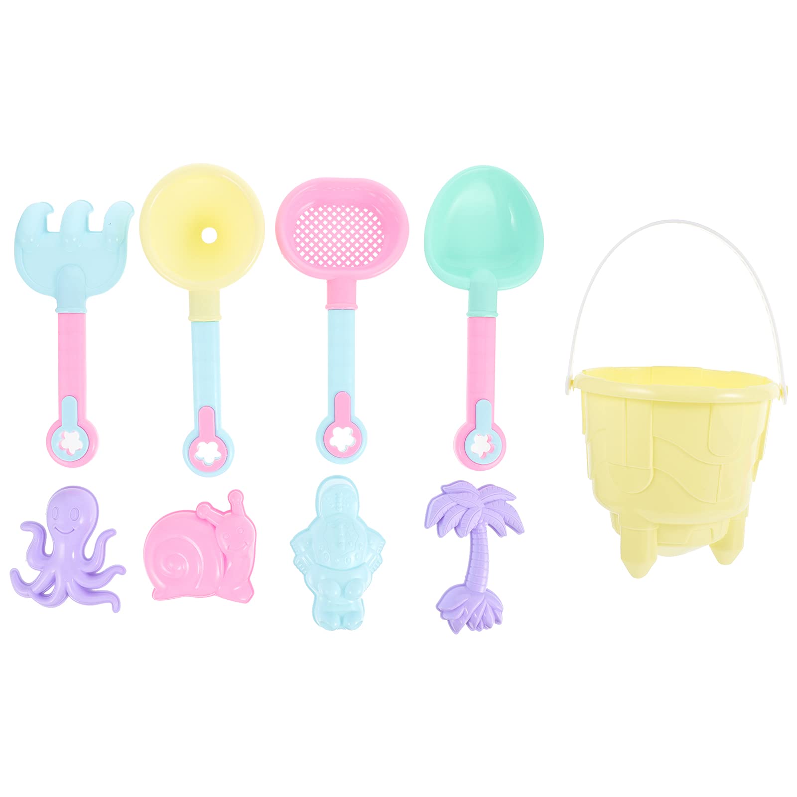 PRETYZOOM 9-Piece Kids Beach Sand Toy Set - Excavating Tools for Outdoor Play, Sandcastle Building & Party Favors (Random Colors) - Perfect for Beach, Backyard & Summer Activities