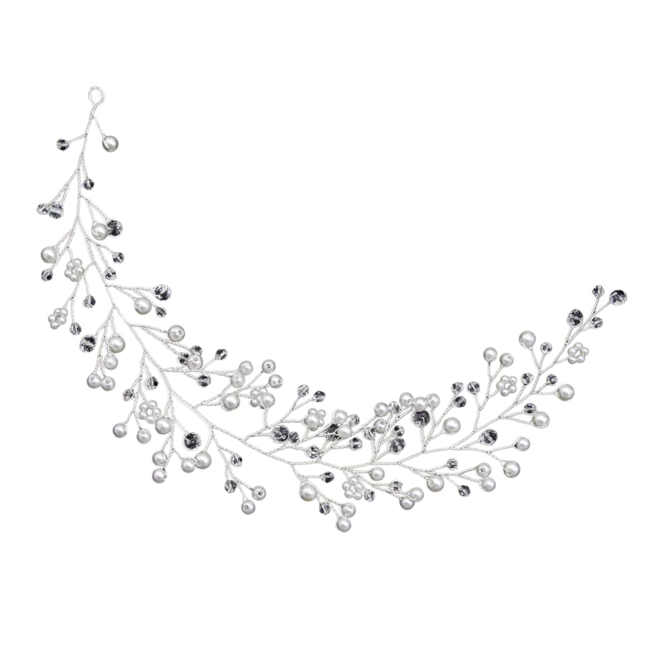 Pearl Headband for Brides - Wedding Hair Accessories for Women & Braids - Elegant Rhinestone Headdress