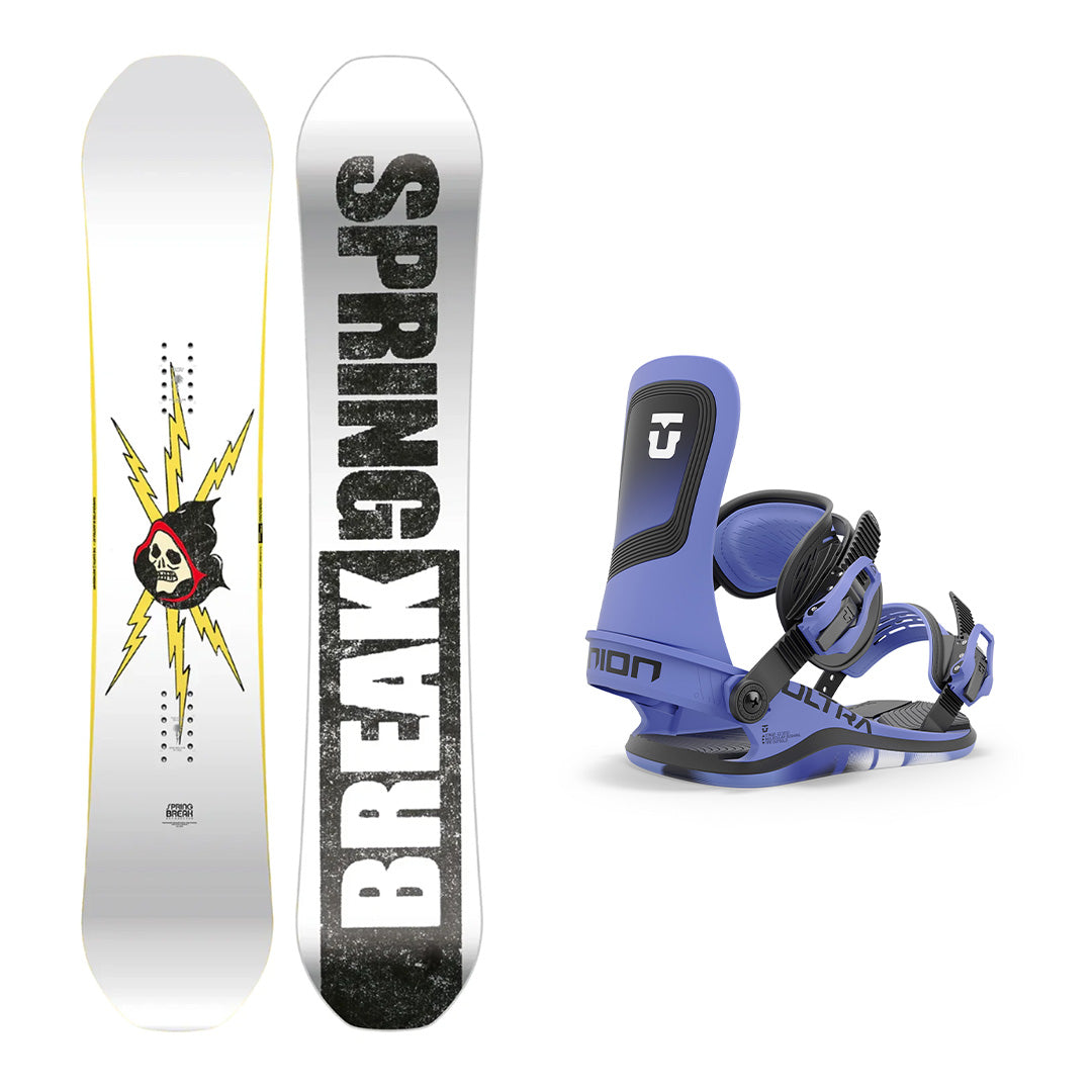 CAPiTA Spring Break Resort Twin Snowboard 2025 with Union Women's Ultra Bindings - Perfect for Powder Days & Resort Riding | Women's All-Mountain Snowboard for Freestyle & Carving