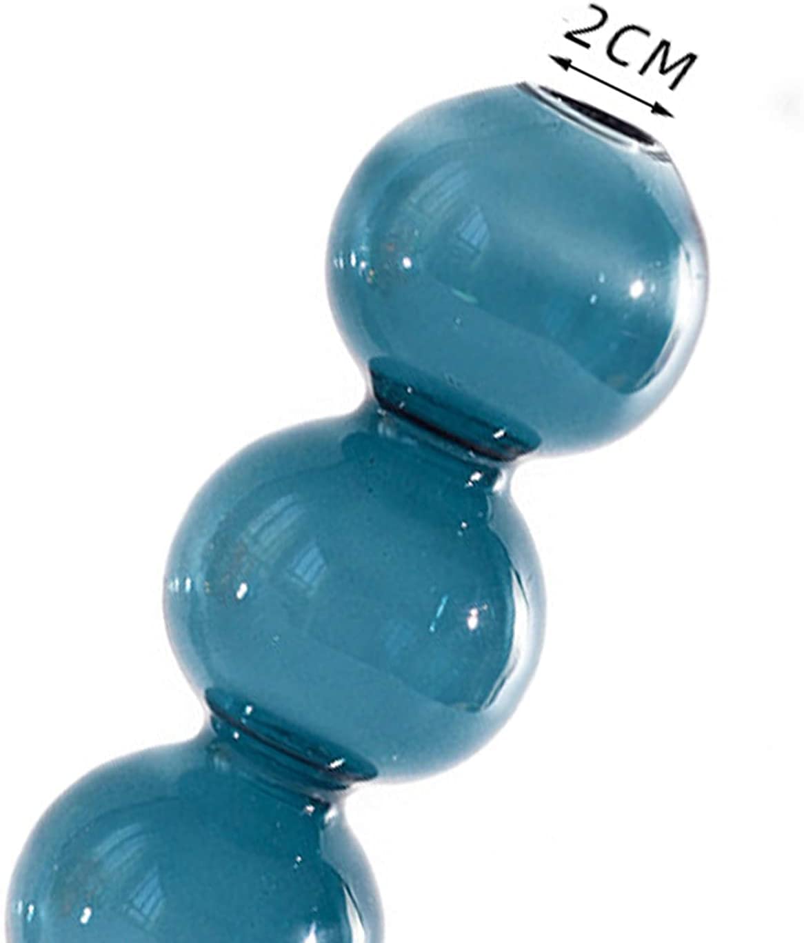 Blue Glass Flower Vase - 4 Ball Decorative Plant Container for Home Office Desk, Wedding Centerpiece, Birthday Gift & Party Decorations (Perfect for Fresh Flowers, Succulents, and Home Décor)