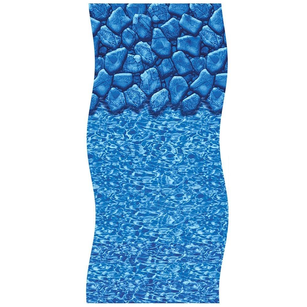 In The Swim 24' Round 20 Mil Overlap Pool Liner for Above Ground Swimming Pools - Durable Boulder Swirl Design - Fits 48/52 Inch Wall Height - Perfect for Backyard Summer Fun & Family Pool Parties