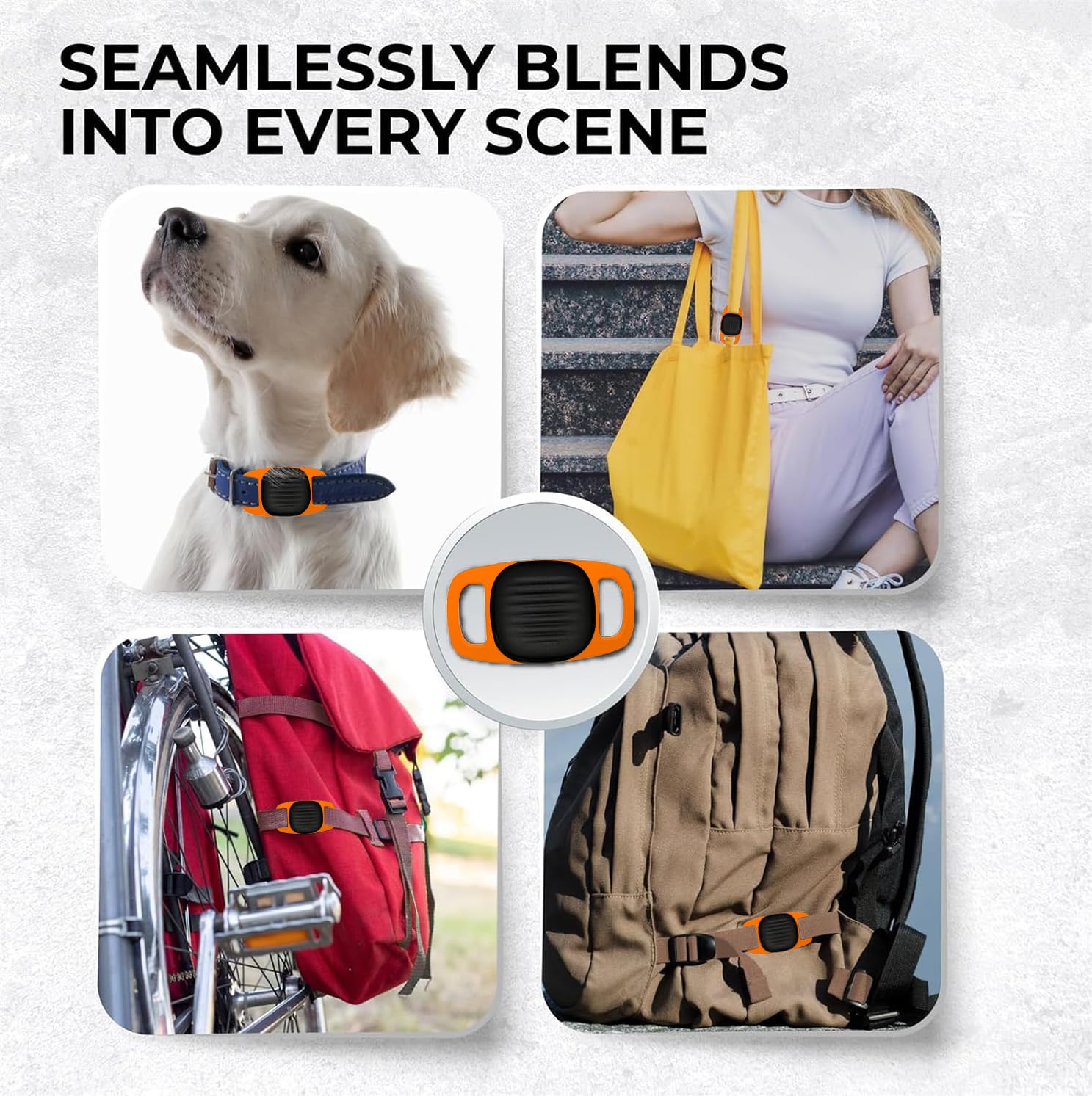 Smart Pet Tracker for Dogs - MFi Certified Location Device with Holder | No Monthly Fee | Works with Find My (iOS) | Orange | Perfect for Outdoor Adventures & Lost Pet Prevention