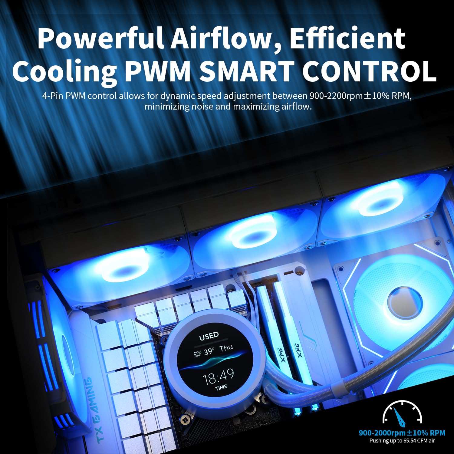 SAMA SM360 PRO White 360mm ARGB AIO Liquid CPU Cooler with 2.8-inch LCD Temperature Display & PWM Silent Fans - High Performance Cooling for Gaming PC, Workstation, and Overclocking