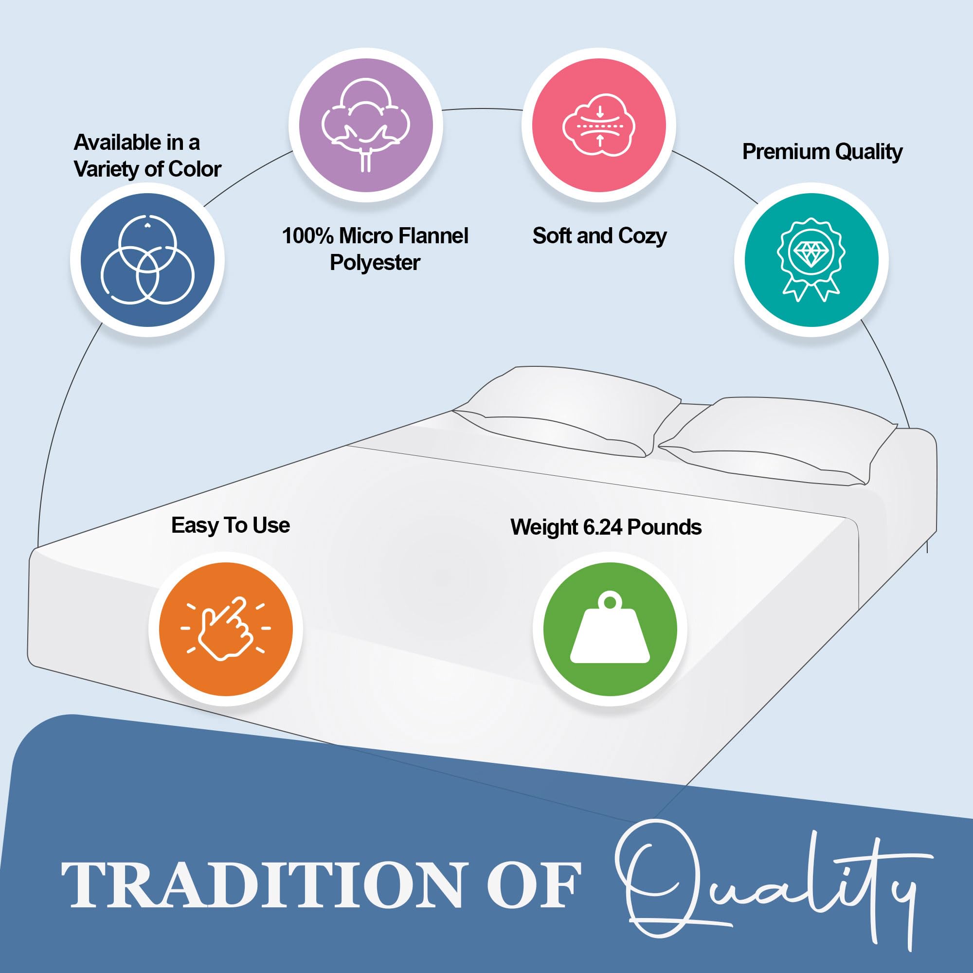 Thermee Micro Flannel Queen Size Sheet Set - 18