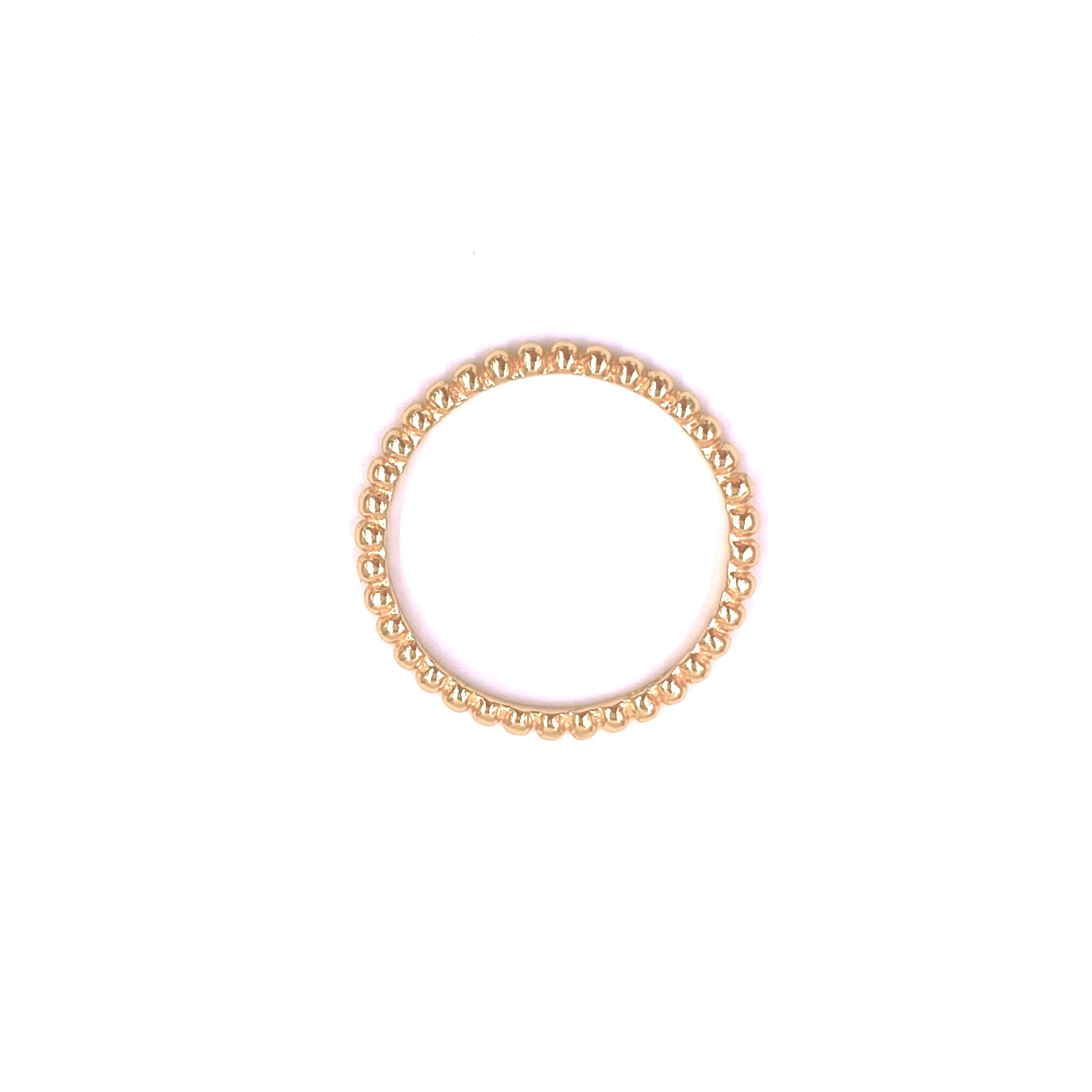 Sterling Silver Gold Plated Textured Ball Band Ring for Women - Elegant Stackable Jewelry for Everyday Wear, Gift Giving & Special Occasions