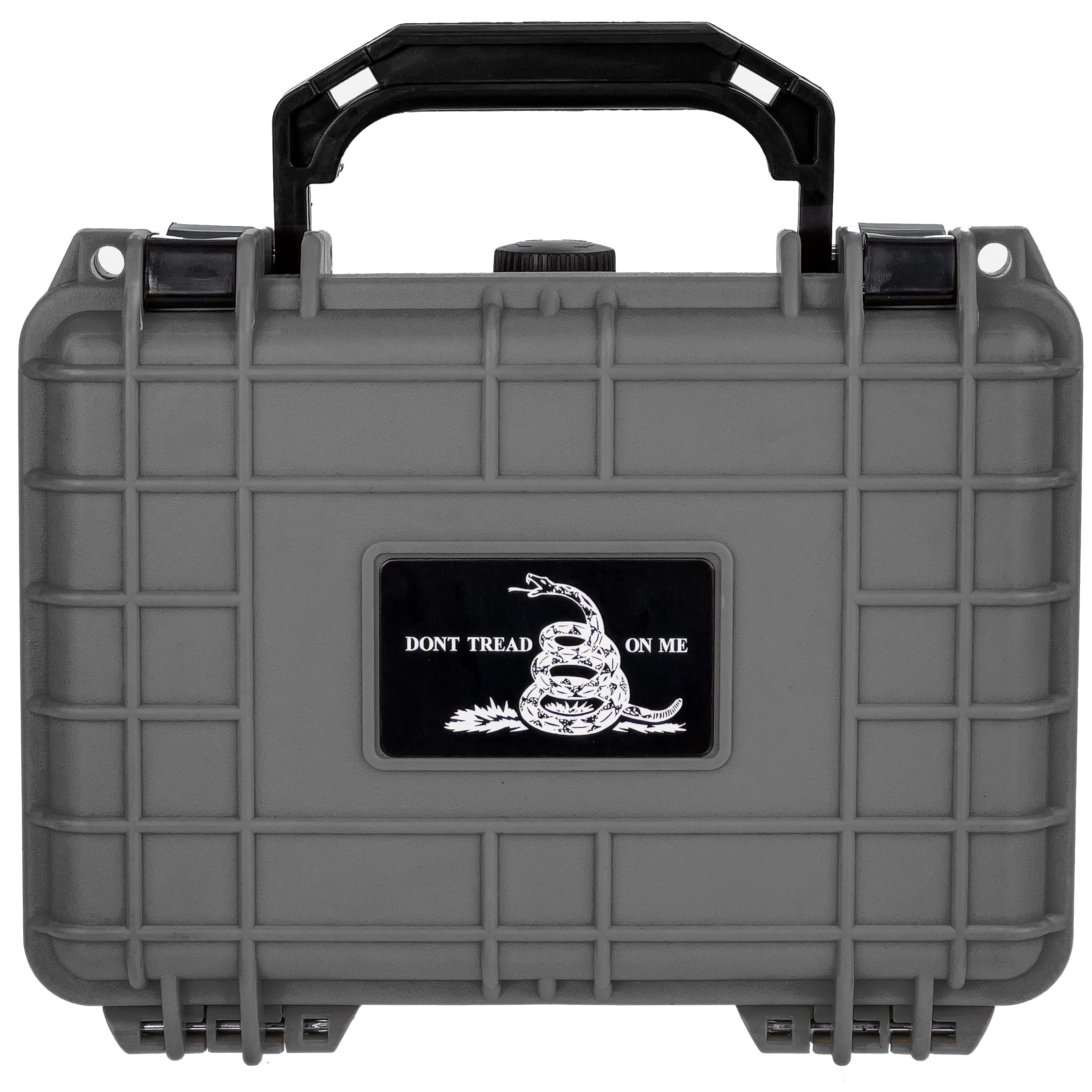 Eylar Don't Tread On Me Hard Pistol Case - X-Small Gray Protective Gun Storage for Handguns | Perfect for Range, Travel & Home Security