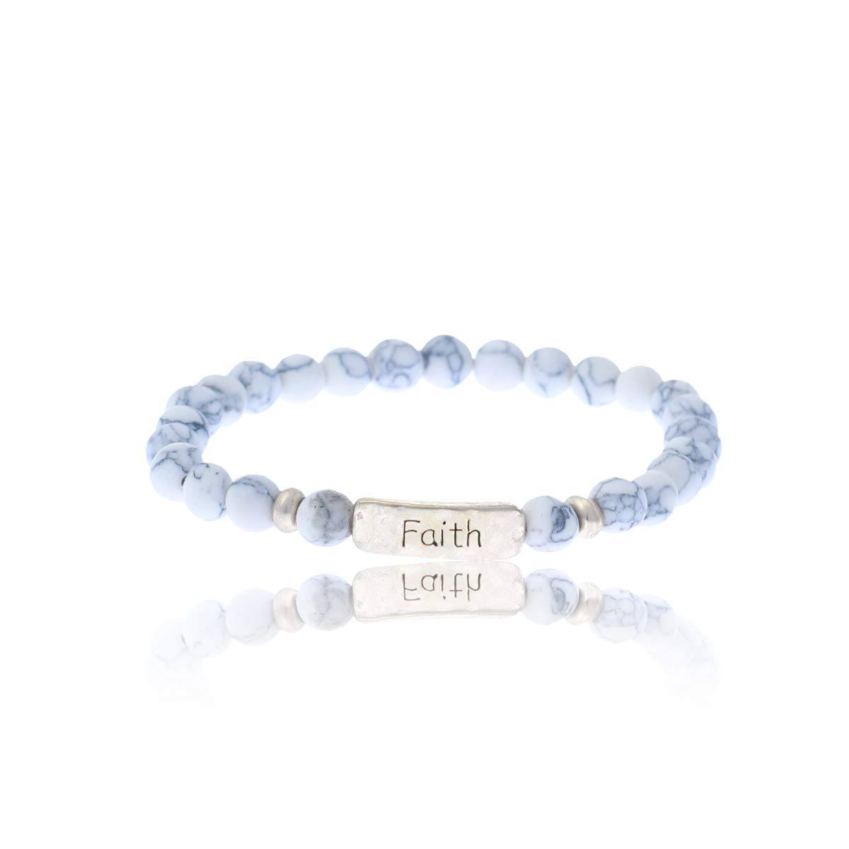 Inspirational Bracelets for Women - Faith Bracelet with Natural Stones & Stretch Design - Gift Box Included - Perfect for Daily Wear, Meditation & Thoughtful Gifts
