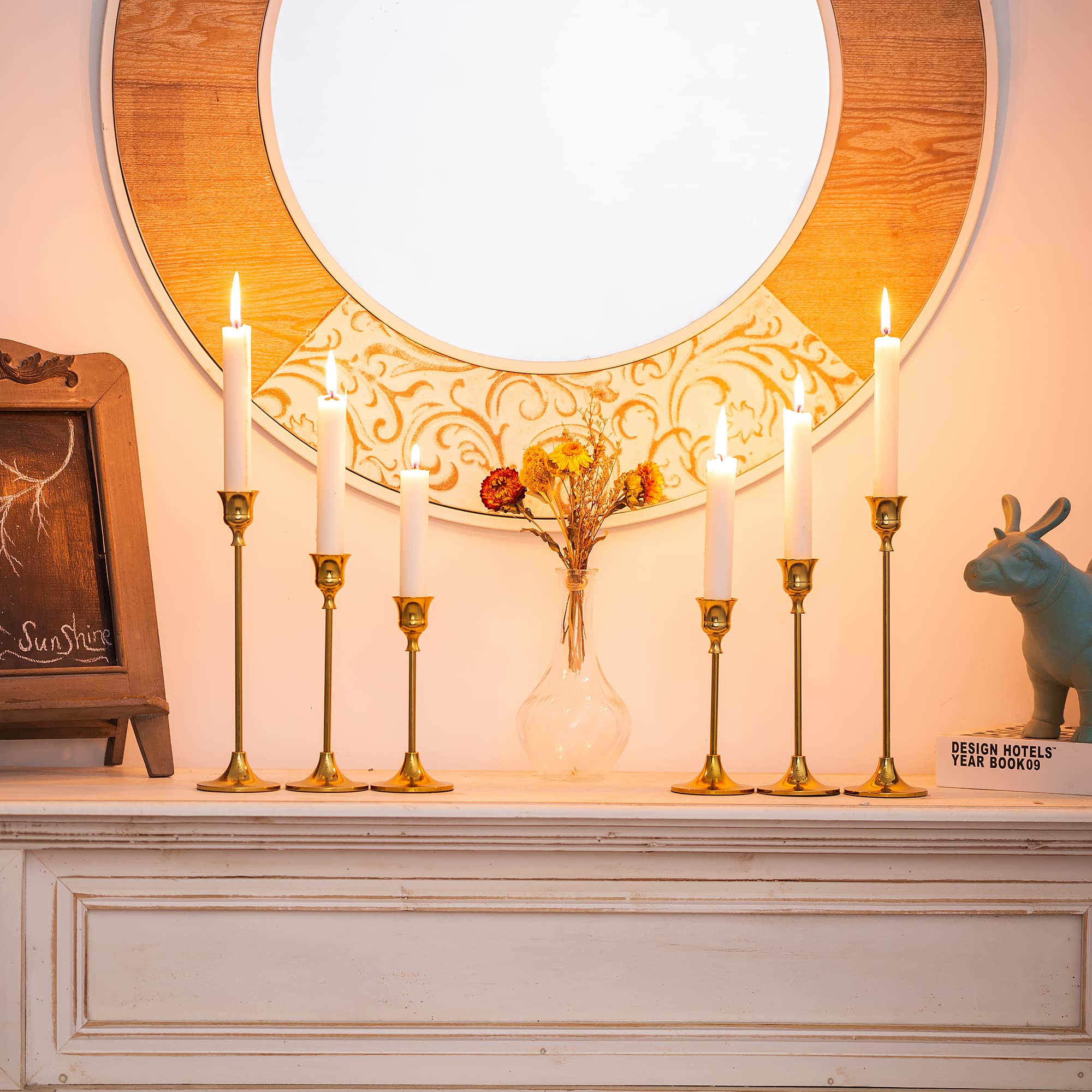 30-Piece Gold Taper Candle Holders Set - Elegant Metal Candlestick Holders for 3/4 Inch Thick Candles - Perfect for Wedding Centerpieces, Home Decor, Dining Table & Party Decorations (Use for Romantic Dinners, Holiday Decor, Church Ceremonies)