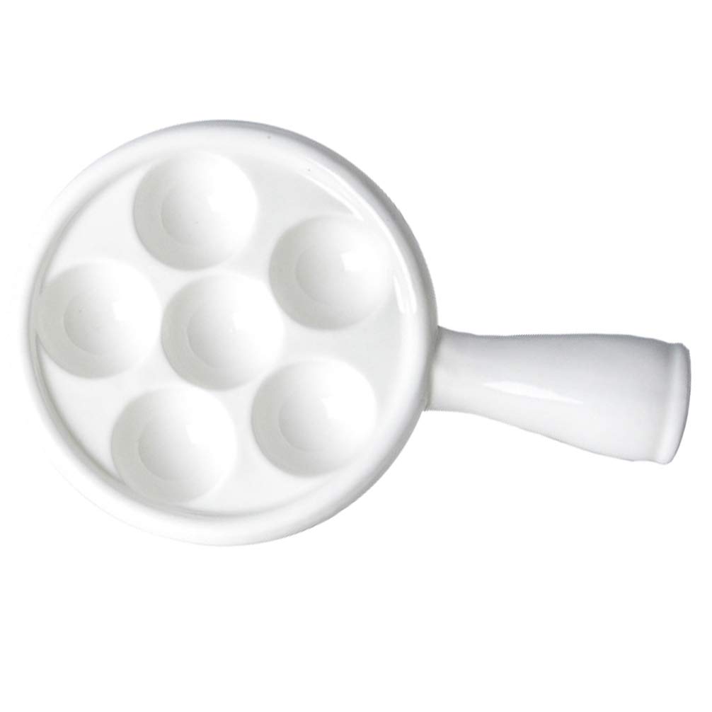 Hemoton White Ceramic Escargot Baking Dish with Handles - Premium China Dinnerware for Snail Cooking - Perfect for French Cuisine, Appetizer Serving & Kitchen Decor