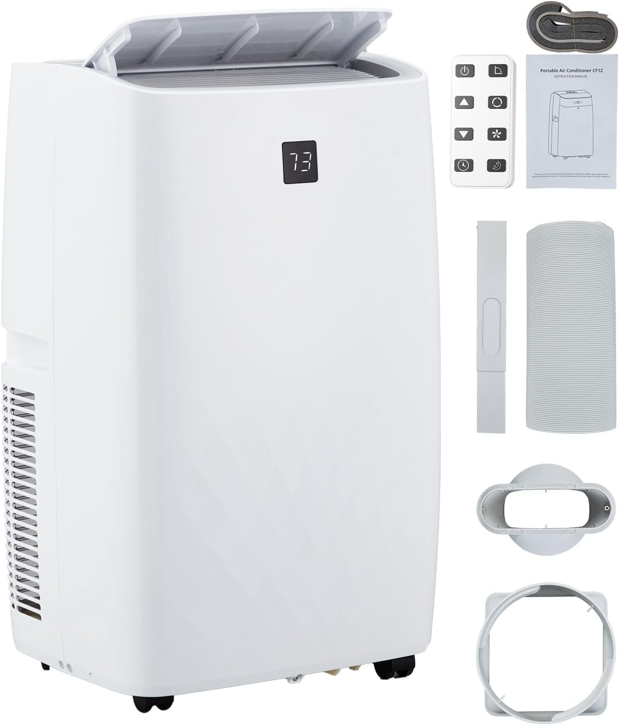12,000 BTU Portable Air Conditioner with Remote - Energy Efficient 3-in-1 Cooling, Fan & Dehumidifier for Rooms Up to 550 Sq.Ft - Perfect for Home, Office & Bedroom Cooling Needs