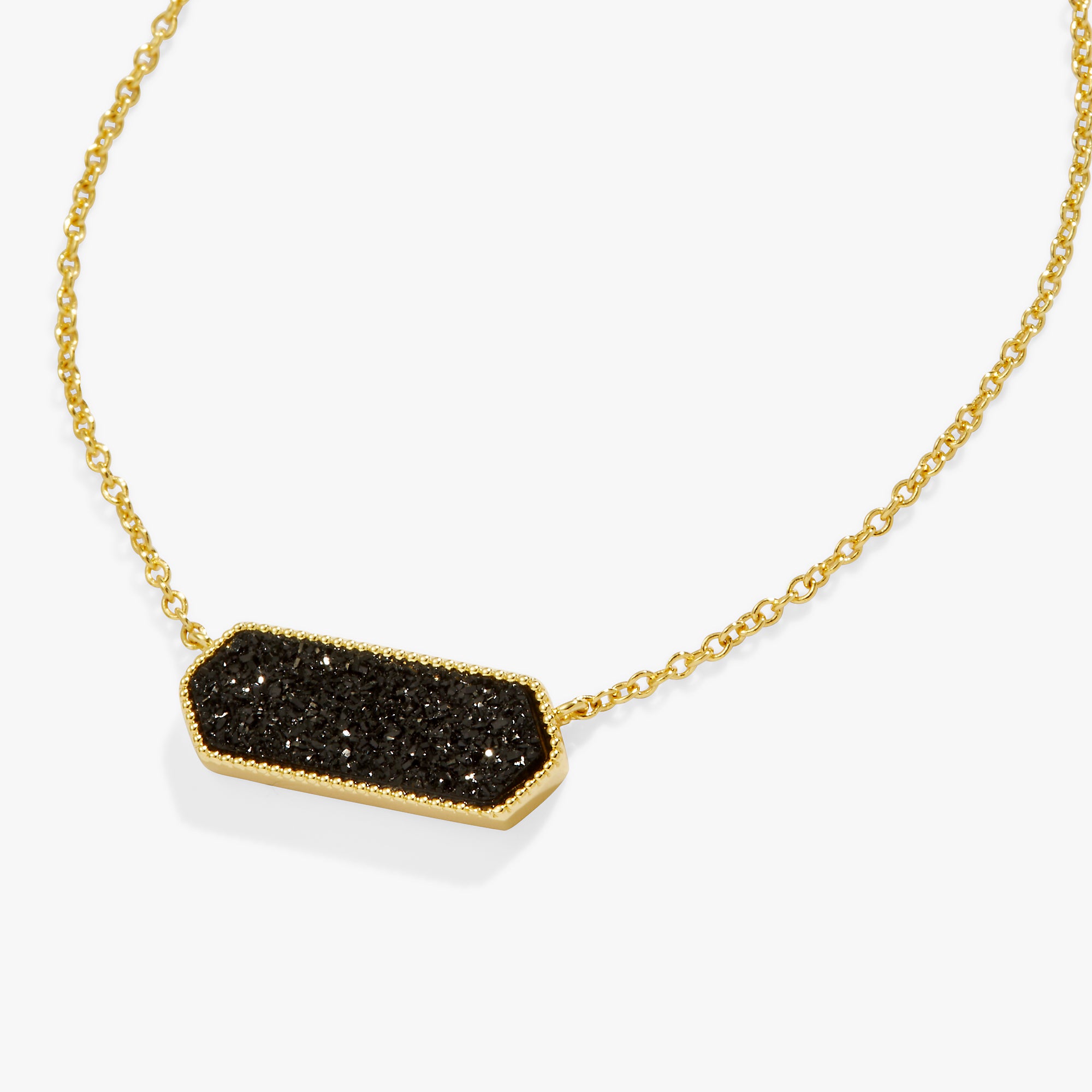 Black Glitter Druzy Pendant Necklace for Women - Elegant Crystal Jewelry Gift for Party, Wedding & Evening Wear