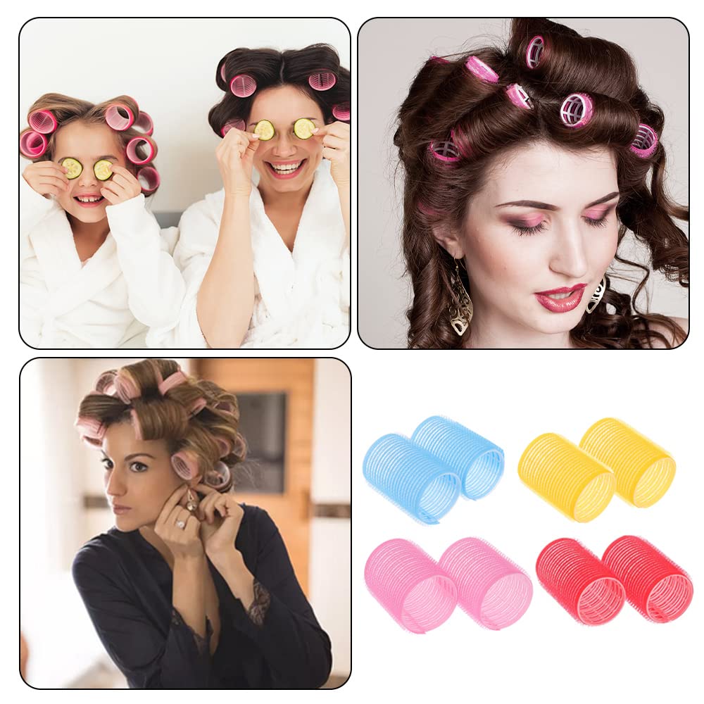 Anself Self-Holding Hair Rollers - 10 Pack Sticky Gripping Rollers for DIY Salon Curls & Waves | Perfect for Home Hair Styling & Professional Use
