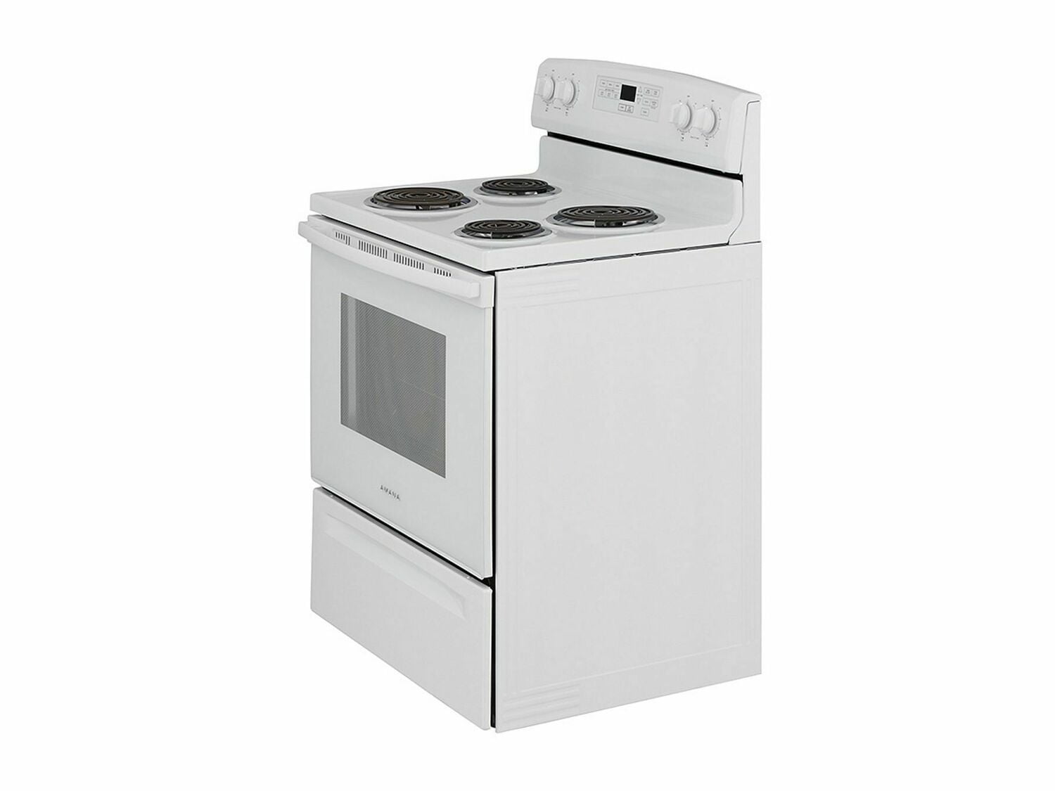 Amana ACR4503SFW 30 Inch White Electric Range with Self-Cleaning Option - Perfect for Modern Kitchens & Home Cooking