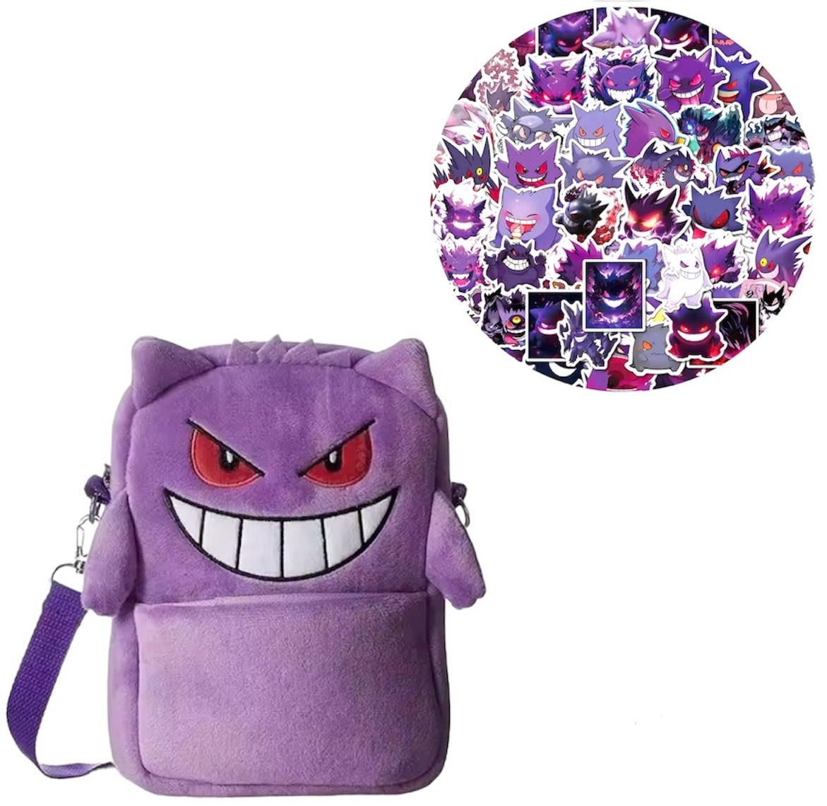 Genga Crossbody Bag for Women - Stylish Purple Shoulder Bag with 50 Unique Stickers - Perfect for Travel, Shopping & Everyday Use