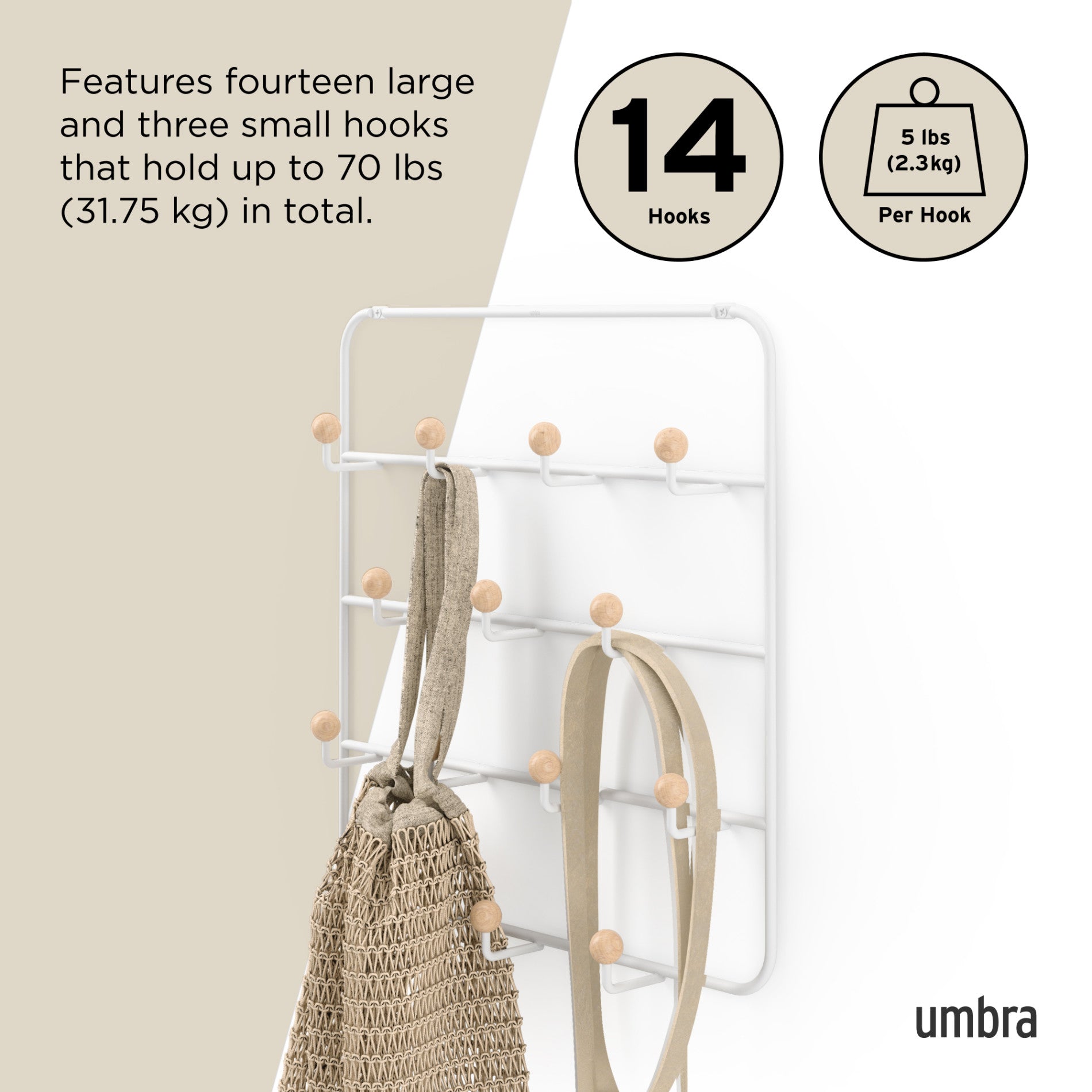 Estique Over The Door Organizer - Space Saving Hanging Storage for Closet, Bathroom & Bedroom Organization