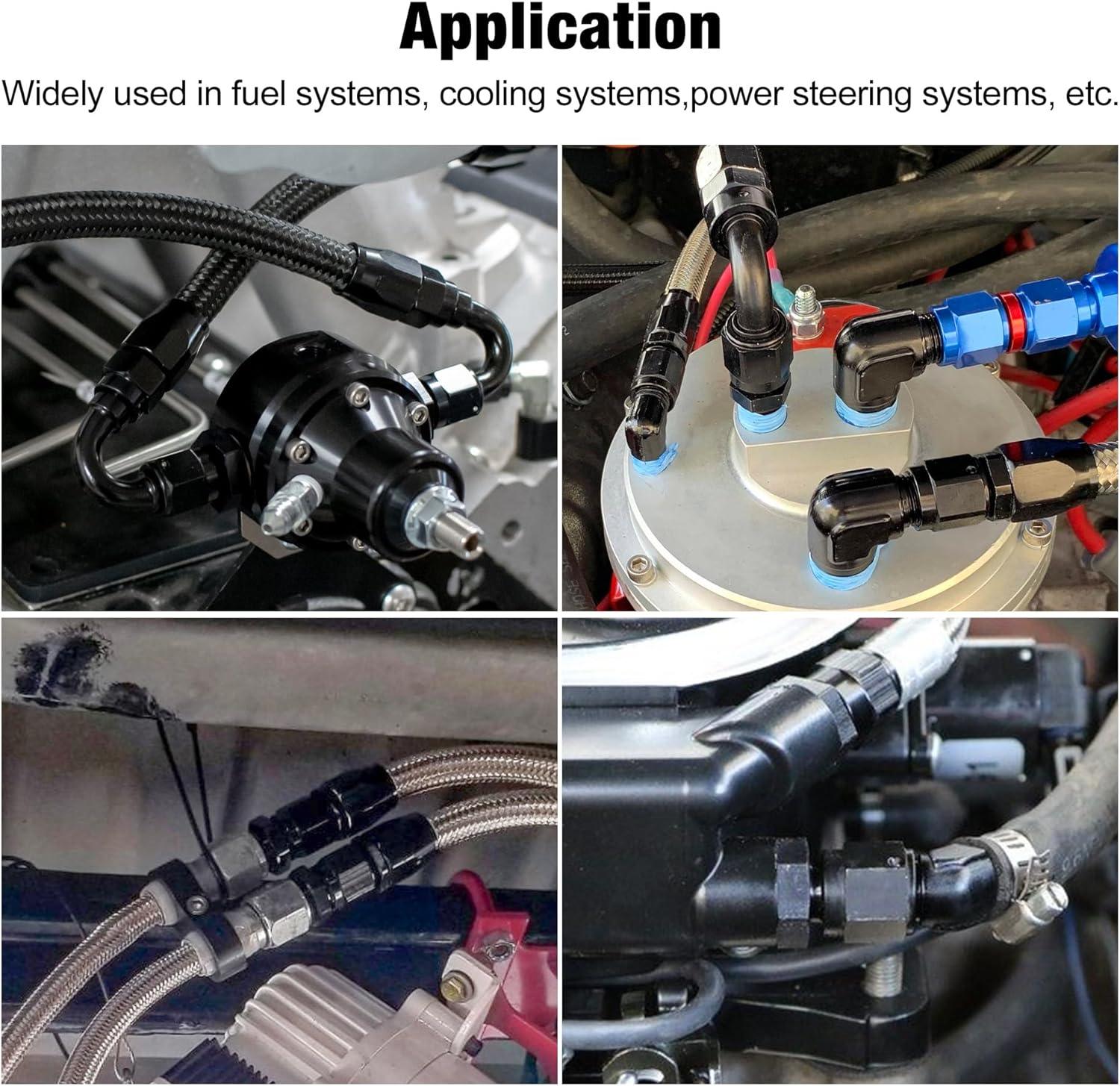 EVIL ENERGY AN Female to NPT Pipe Swivel 90 Degree Fitting Adapter - High Pressure Fuel & Oil Line Connector for Automotive, Racing & Marine Applications