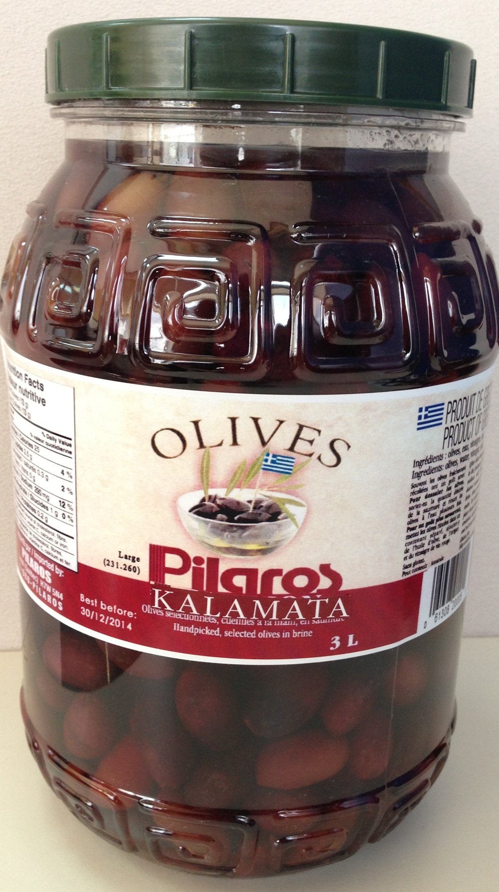 Premium Pitted Kalamata Olives - Giant 3L Jar | Greek Gourmet Olives for Salads, Pasta & Mediterranean Cooking | All-Natural, Rich in Antioxidants