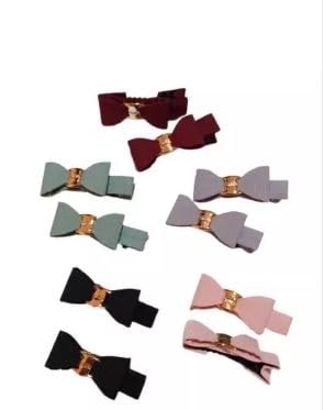 Belicia 6-Pack Metal Hair Barrettes Clips for Women, Girls, Kids & Babies - Soft French Barrette Hair Slides with Bow Knot Design (Multicolor) | Perfect for School, Parties, Weddings & Everyday Hairstyles