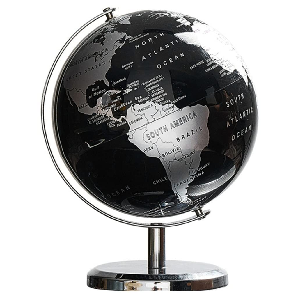 World Globe Constellation Map - 15x14x18cm Black Decorative Globe for Home, Office & Study Room | Perfect Gift for Astronomy Lovers & Desk Ornament | Use for Home Decor, Educational Tool & Unique Present