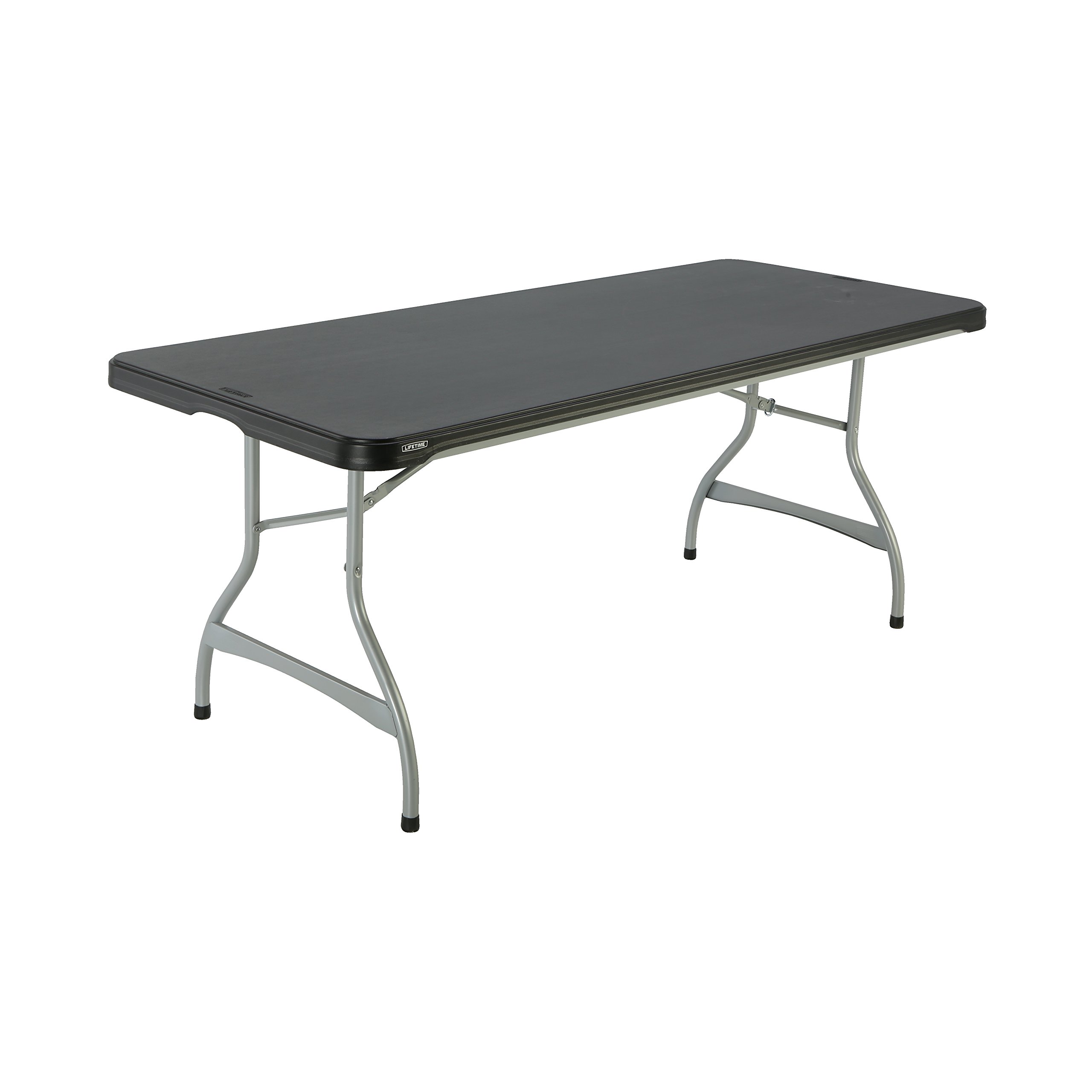 Lifetime 6-Foot Commercial Stacking Folding Table - Heavy Duty Black Plastic Table for Restaurants, Events & Outdoor Use