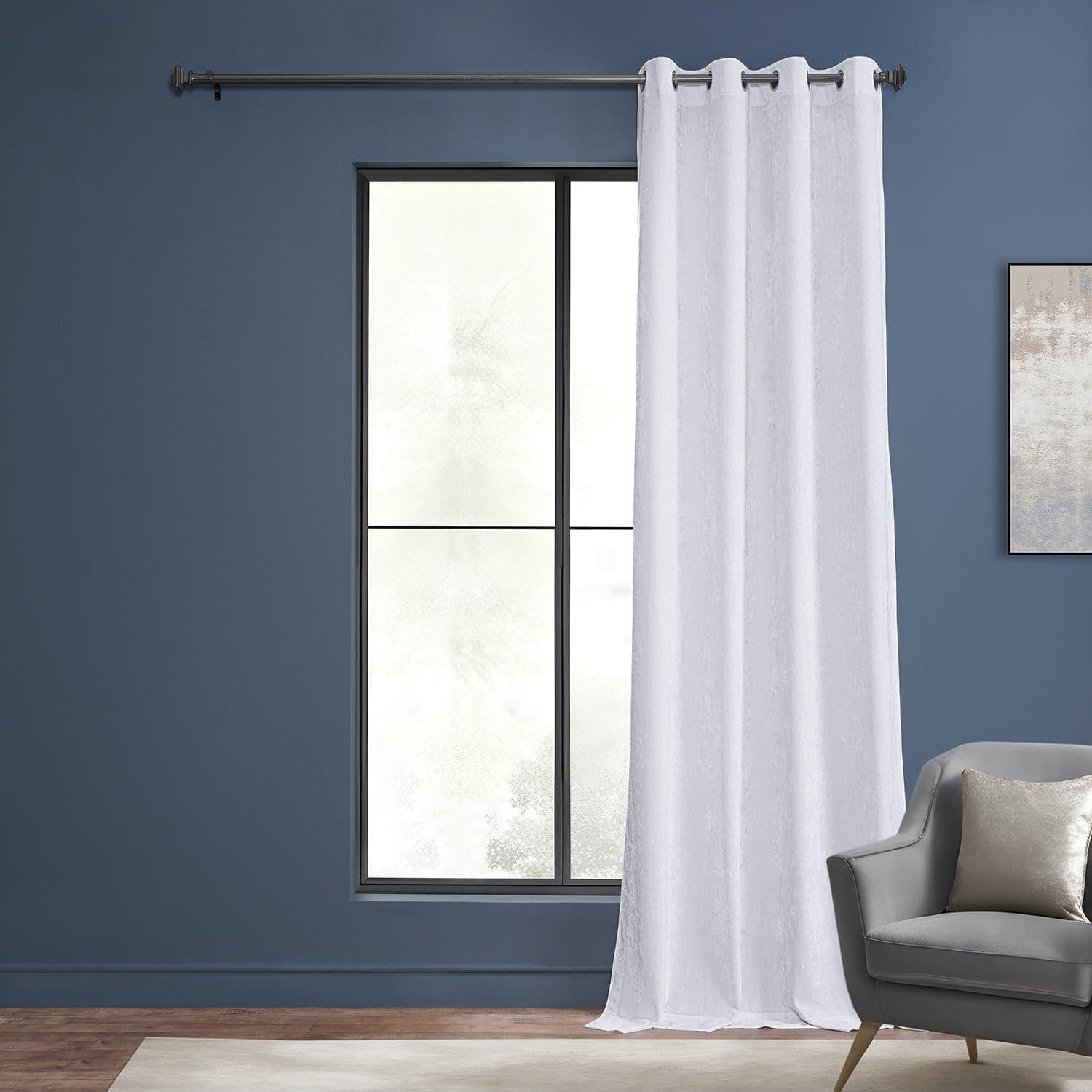 Pearl White Grommet Lush Crush Velvet Room Darkening Curtain