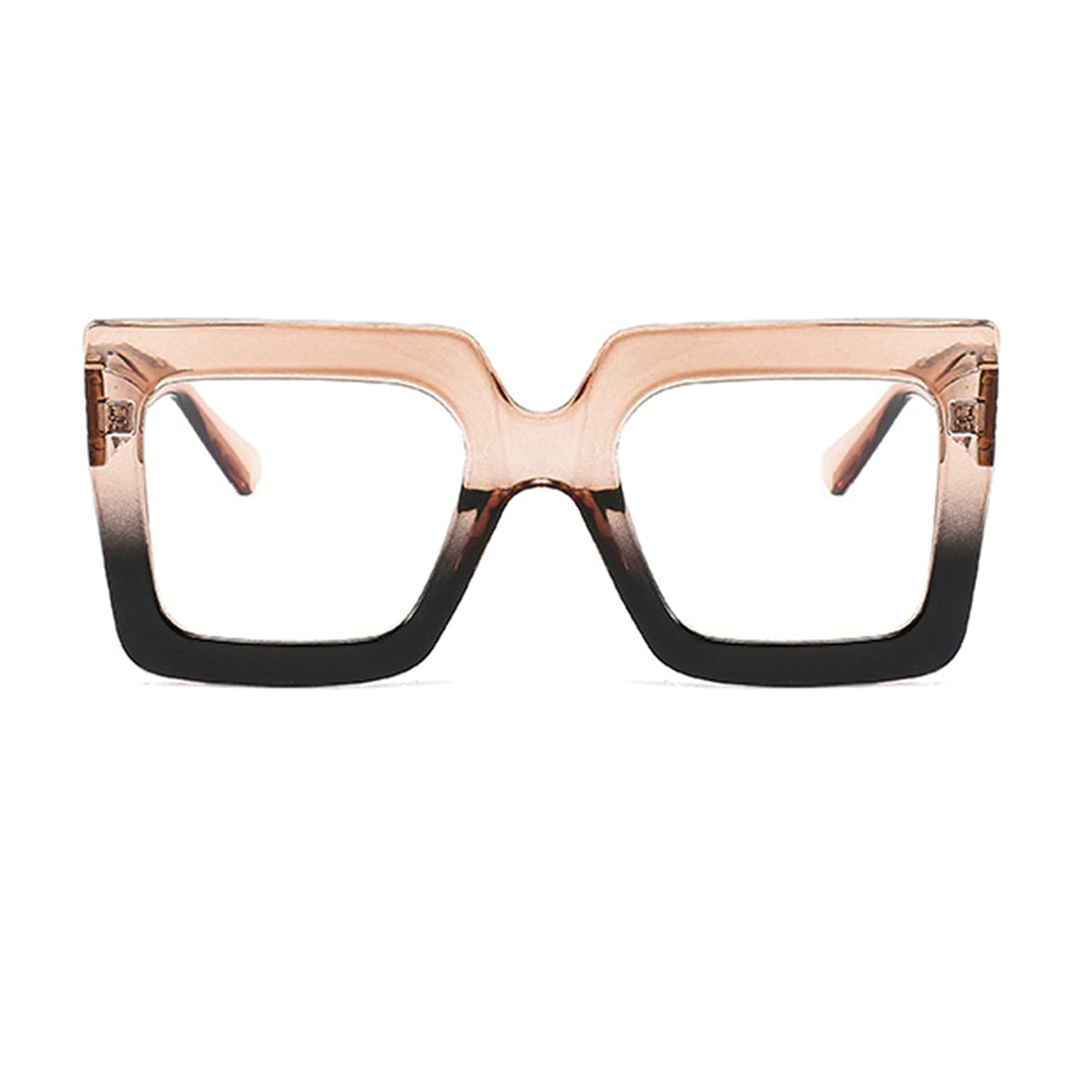 Bullabulling Oversized Square Blue Light Blocking Glasses - Anti-Eye Strain Reading Glasses for Women & Men, Fashionable Gradient Cat Eye Frames for Work, Gaming & Screen Time
